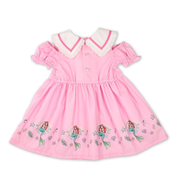 🇯🇵限時預訂 日本直送🇯🇵美人魚印花荷葉邊水手領露肩連身裙