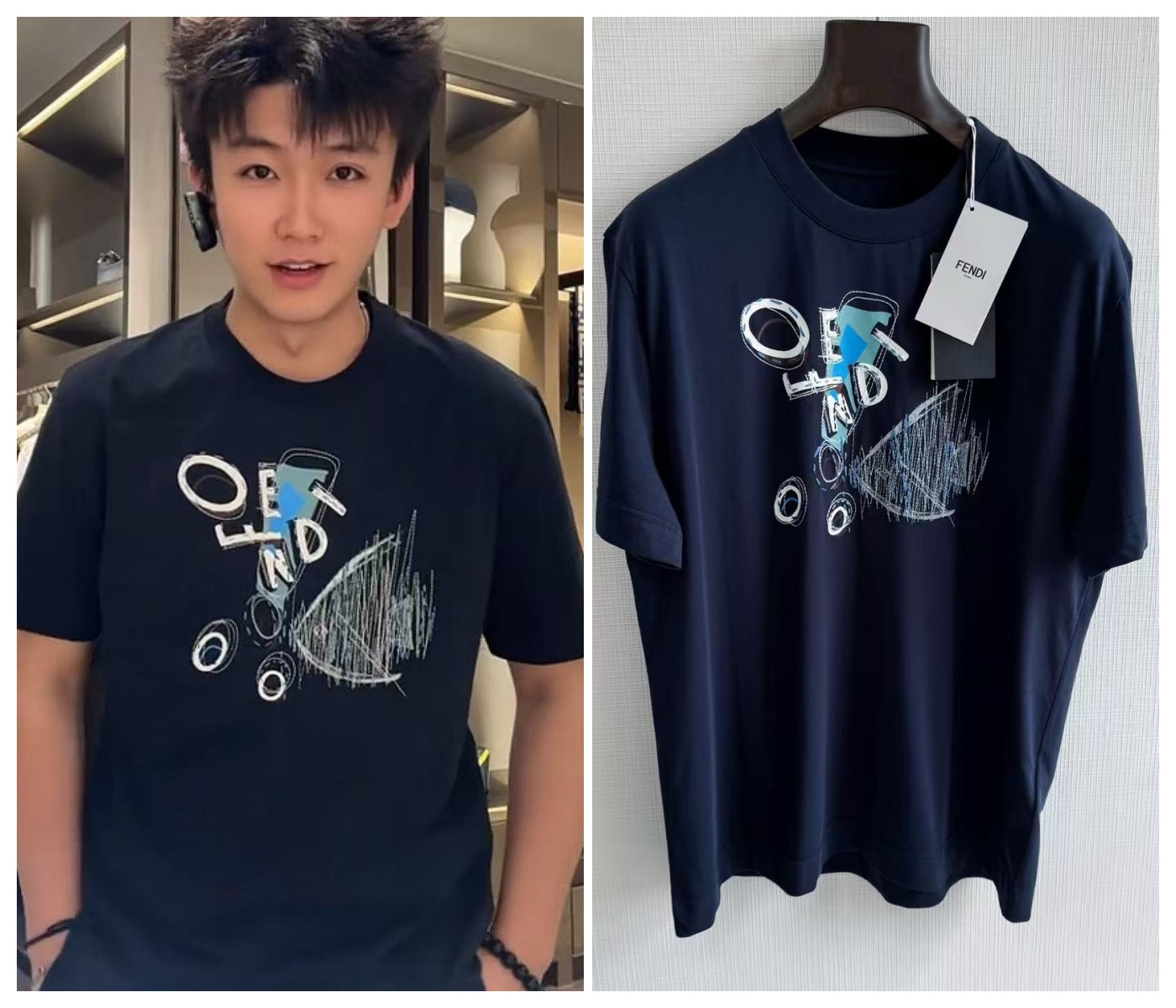 【頂級原單】FENDI 金魚印花Tee