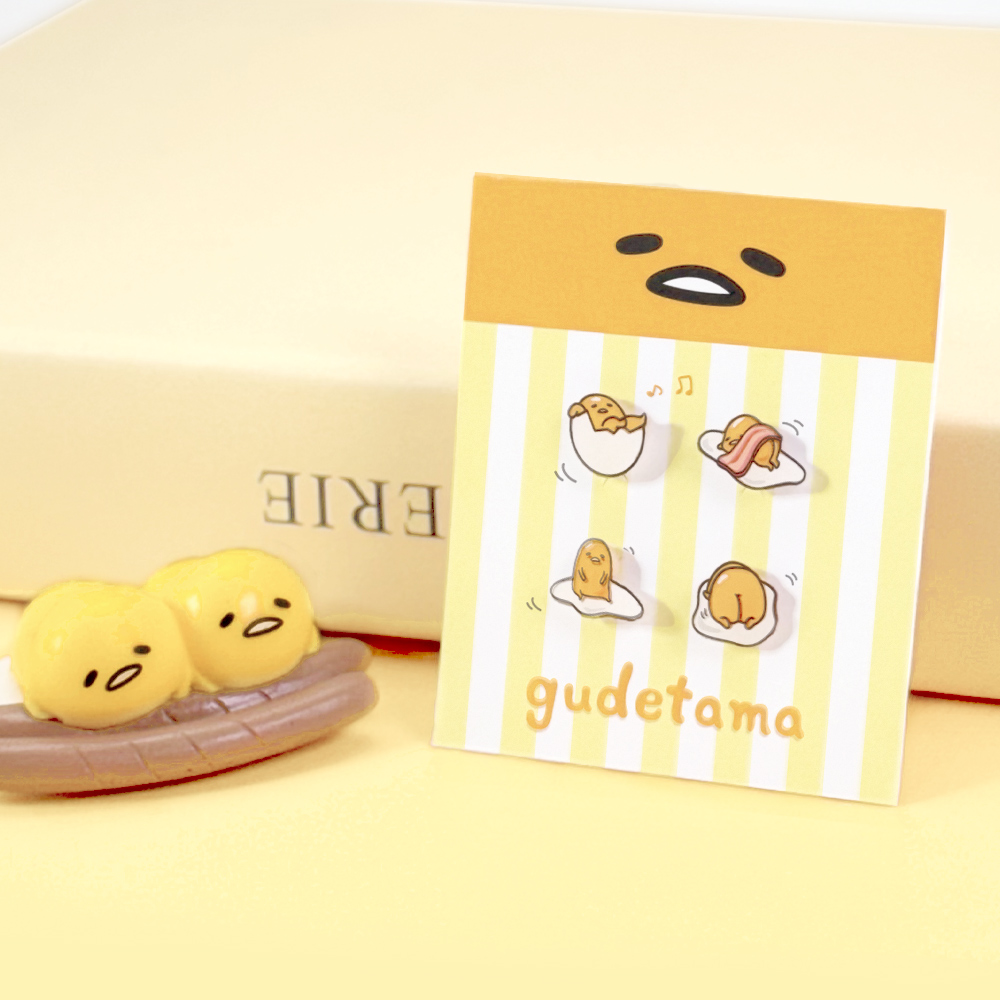 📦訂購 台灣限定 三麗鷗SanrioＸSTORY 故事銀飾 Gudetama經典系列 蛋黃哥造型耳環