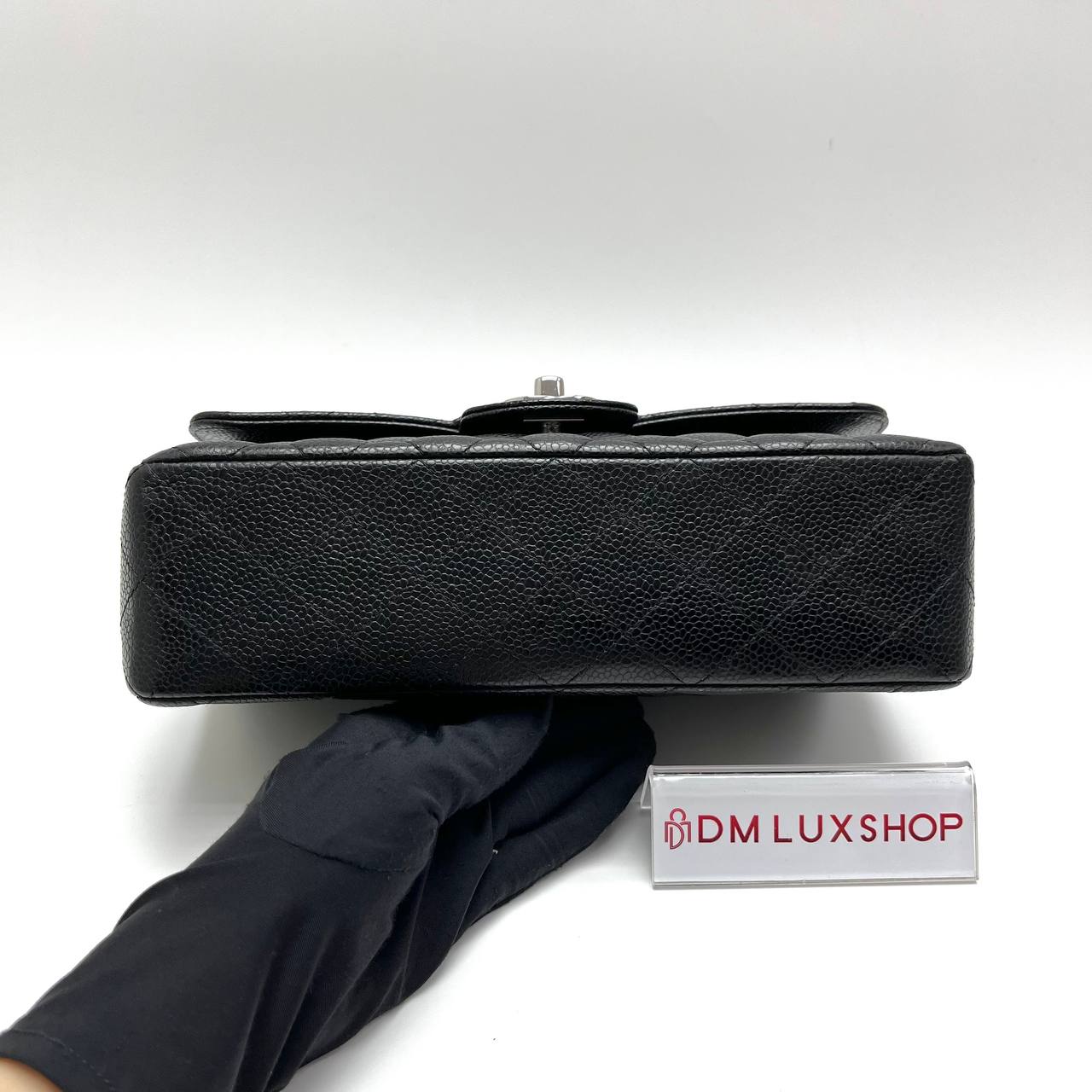 Chanel Black Caviar Small Classic Double Flap SHW (Microchip)
