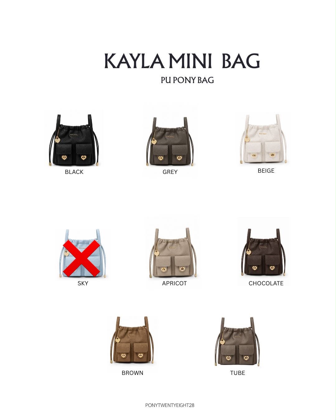 泰國熱賣款 PONY TWENTYEIGHT KAYLA  Mini 大口袋水桶 #包配斜孭帶
