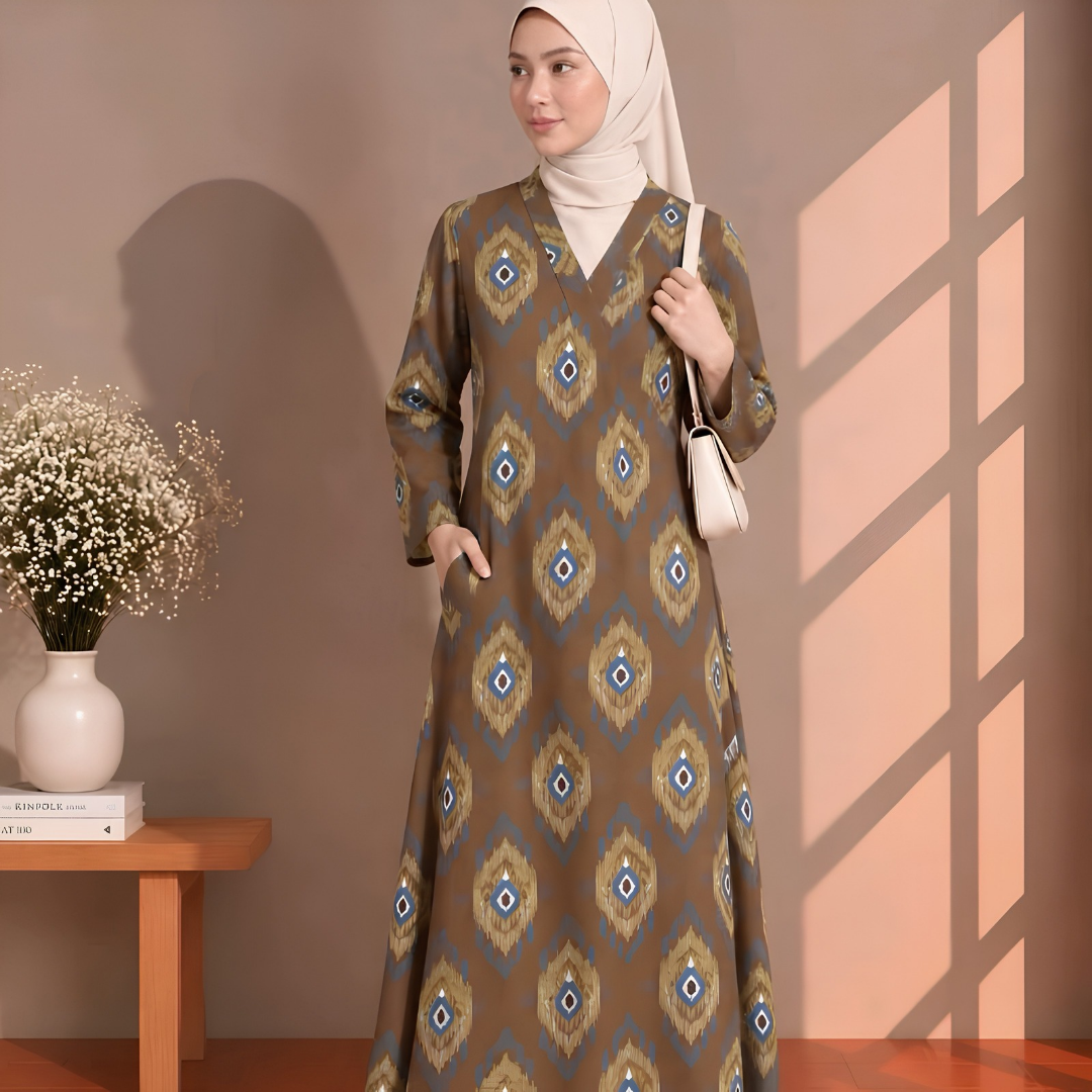 Linen Dress - Toffee Brown