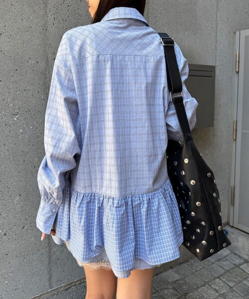 多層束腰襯衫裙【JT041】