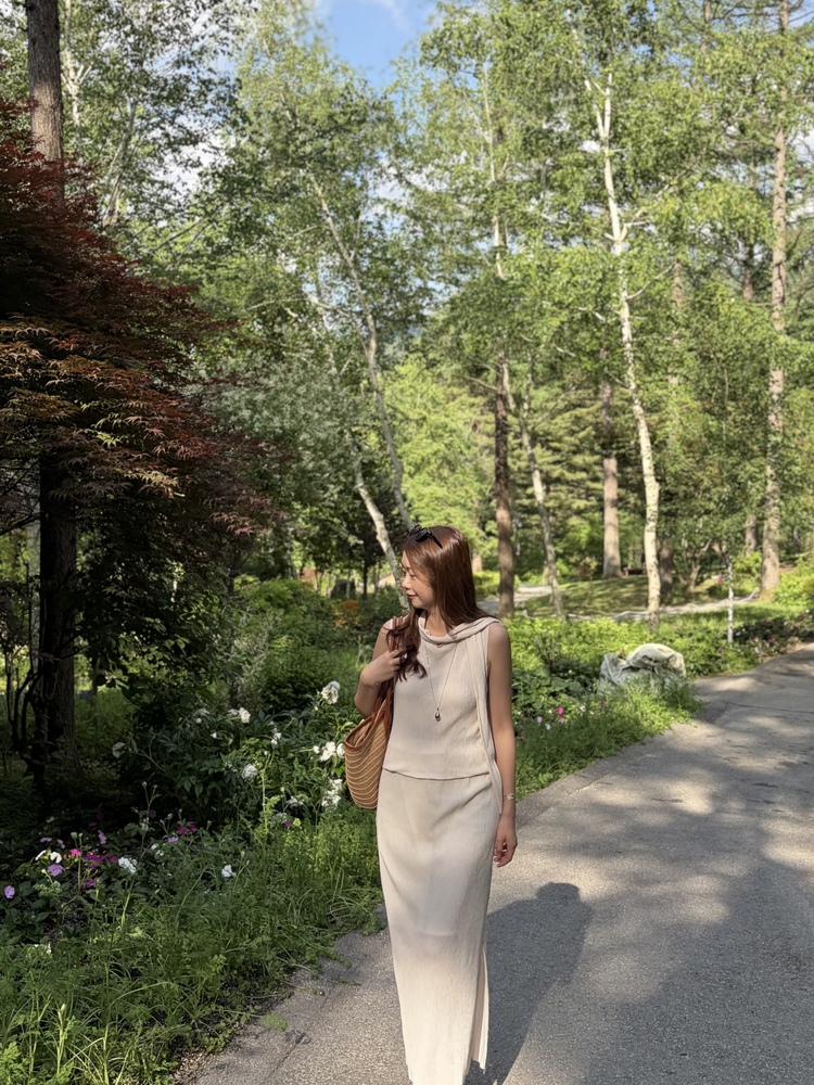 Summer Pleated Scarf Set (Ivory)