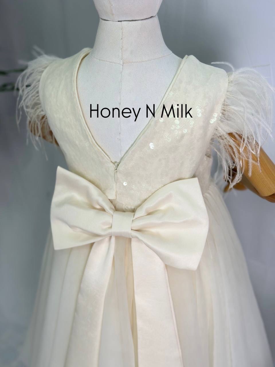 Feather White Long Gown