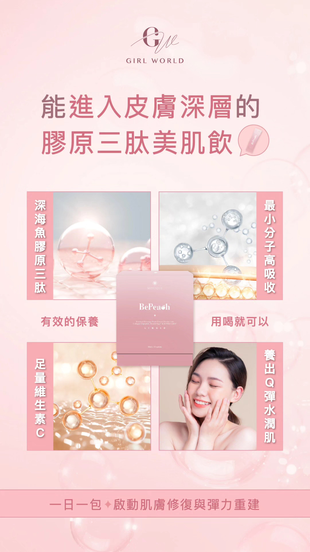 Bepeach 2.0 水蜜桃GPH膠原三肽美肌飲［1盒15包］