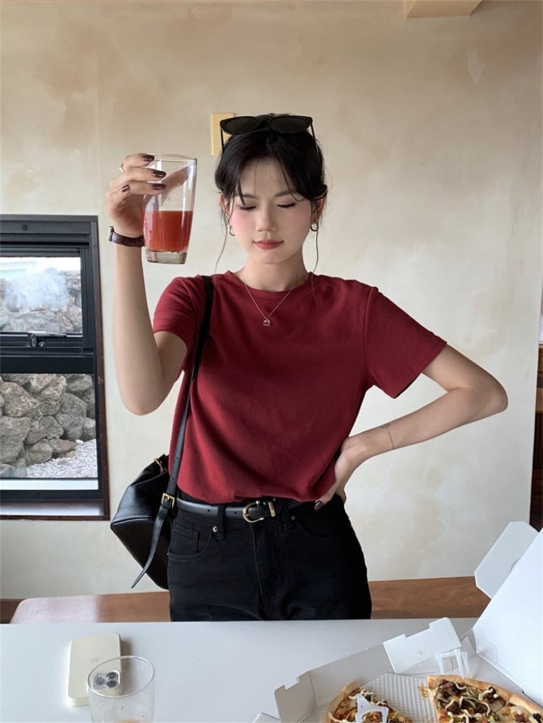 Cloudy Puff Round Neck Tee 云朵泡泡纯色圆领磨毛Tee (11 Colours)