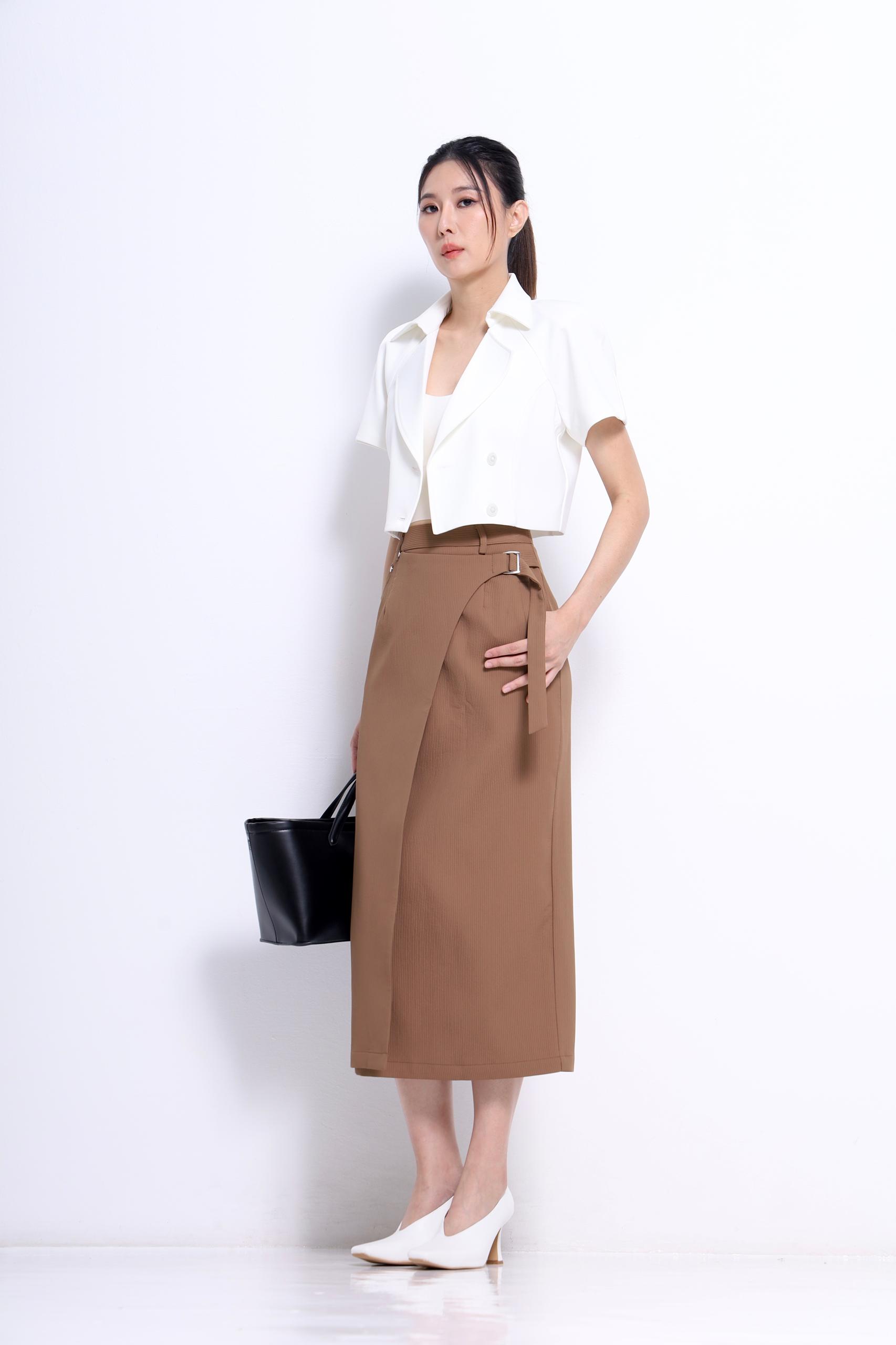 CS1417 Urban Wrap Midi Skirt