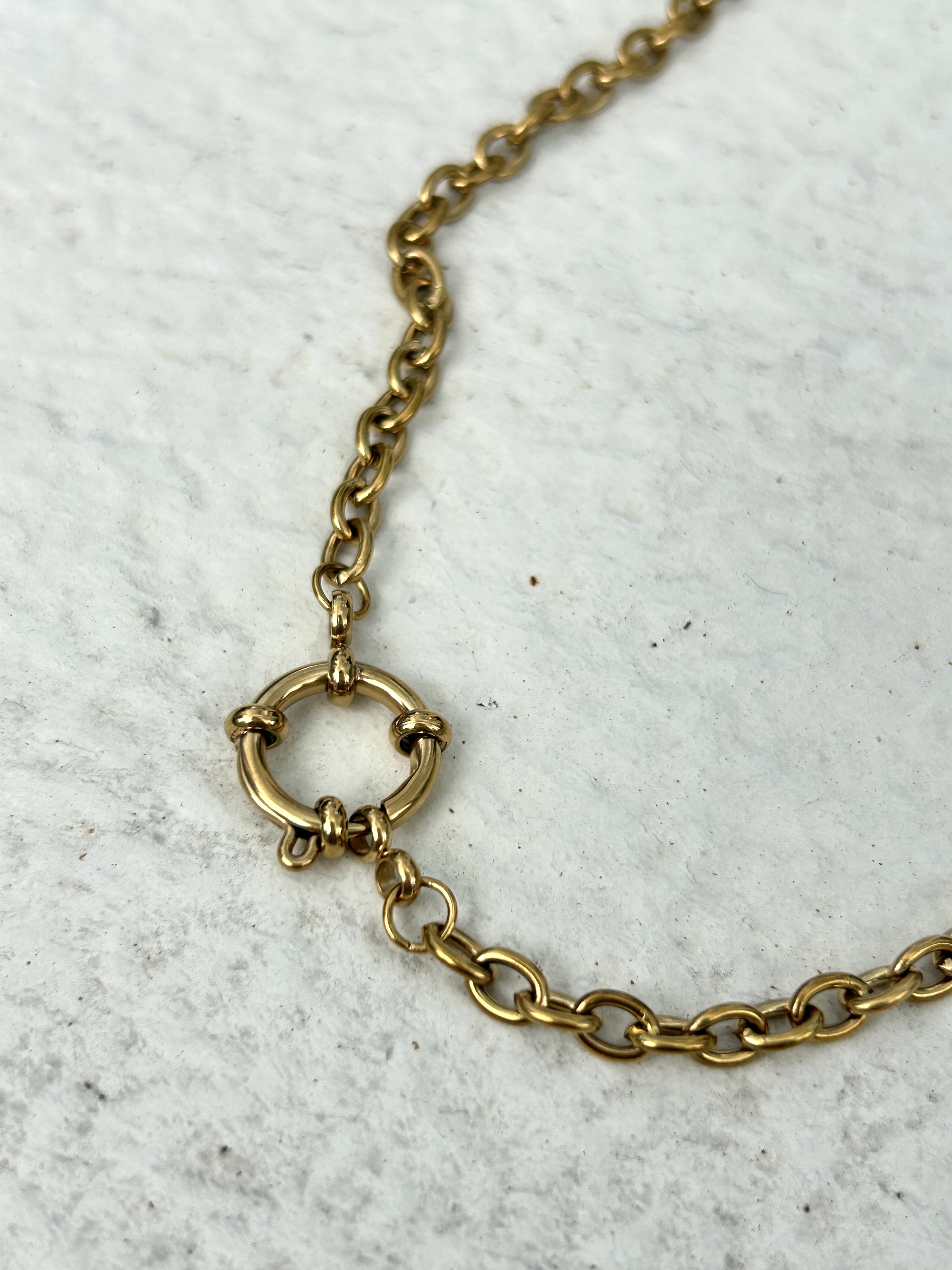 Gold small anchor stainless necklace