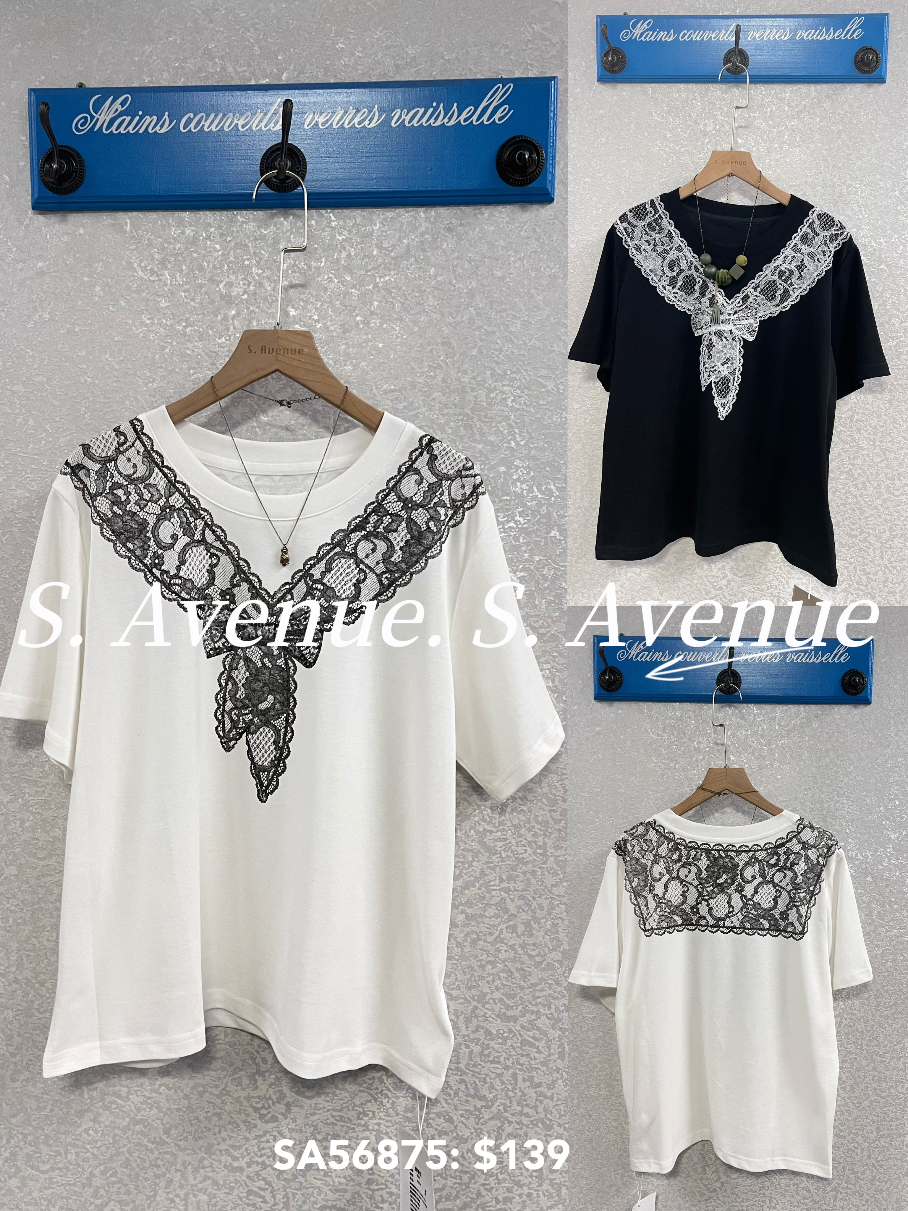 SA56875: 短袖印花披肩tee