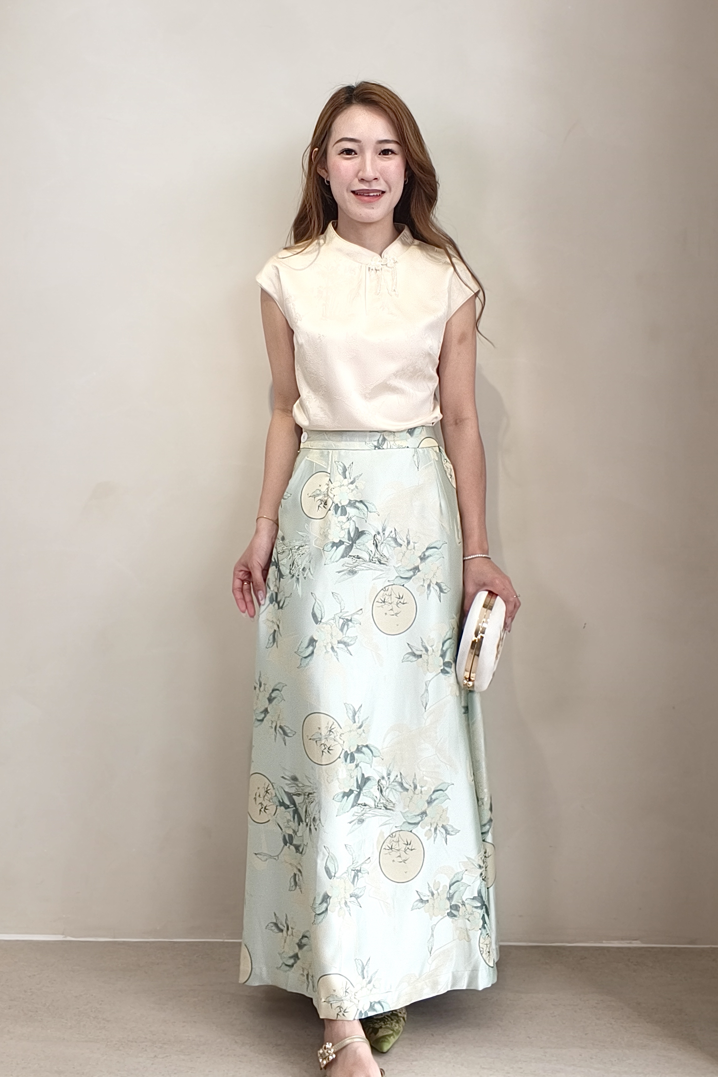 RB1008 Imperial Ivory Jacquard Blouse 