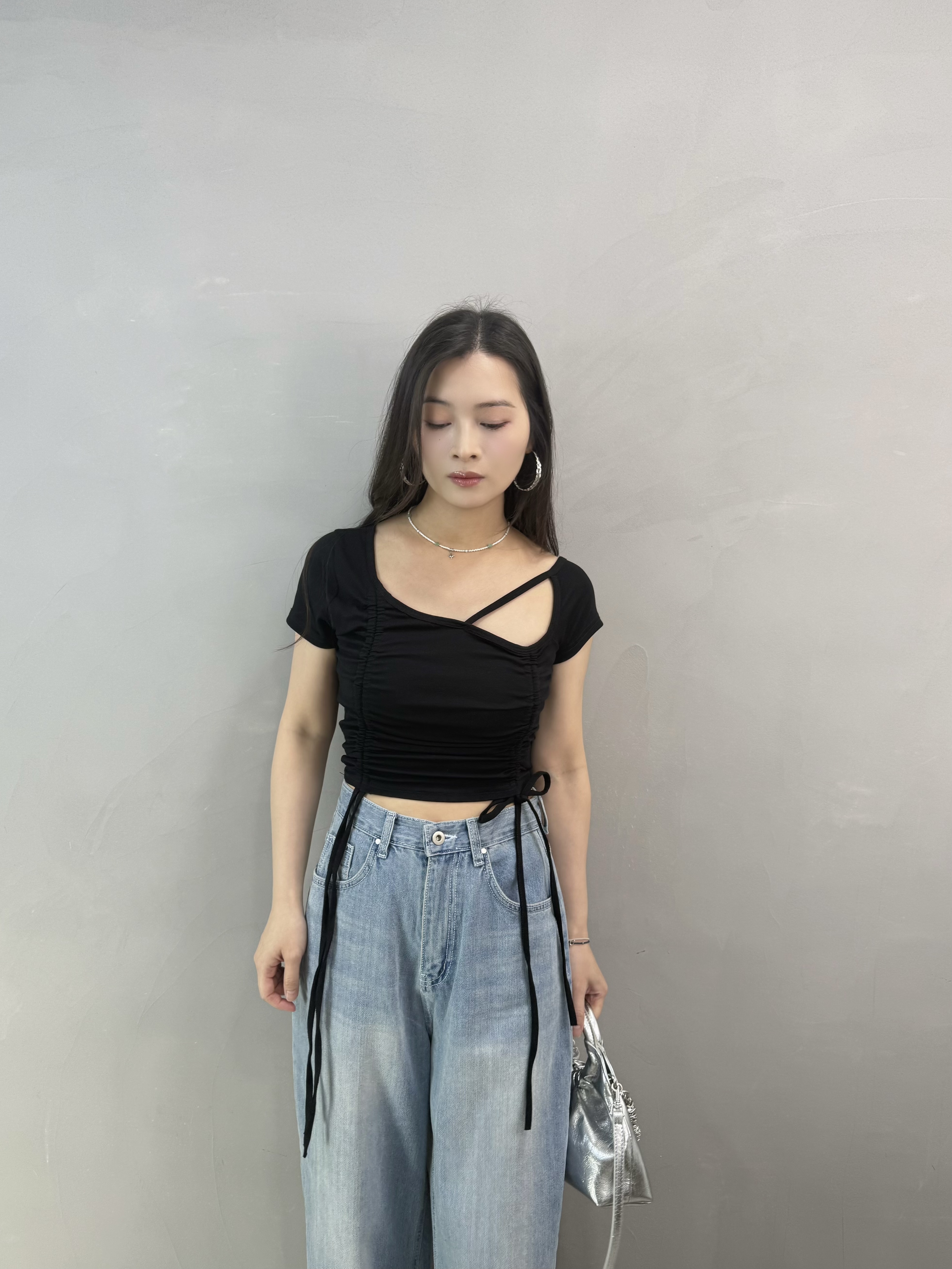 W60 設計感束繩Bra Top Tee