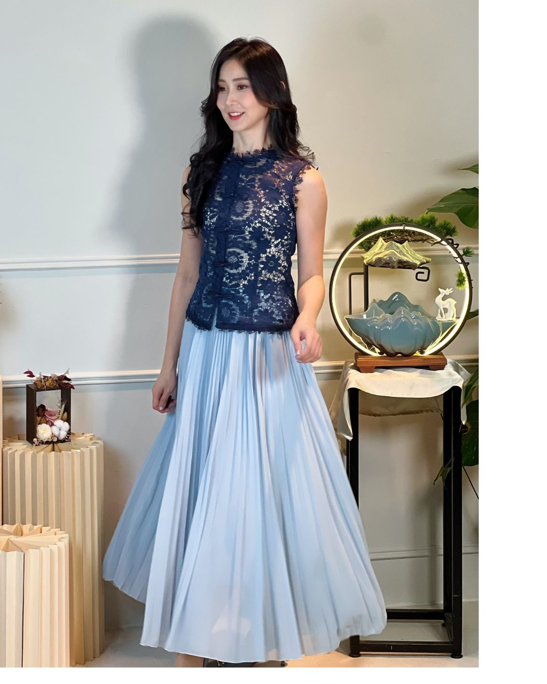 5104 Quintina Pleated A Line Skirt 
