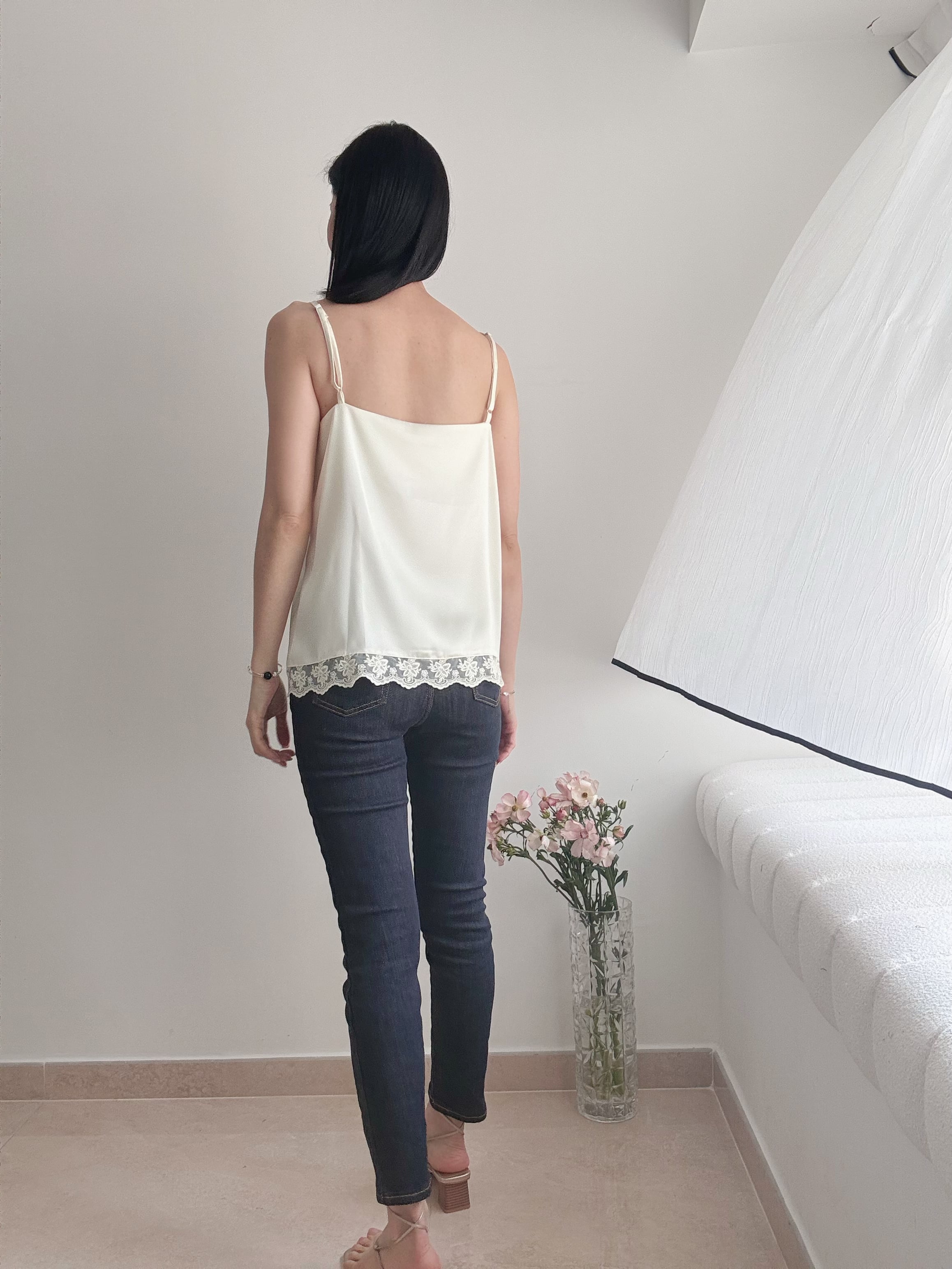 Elegant silky lace top