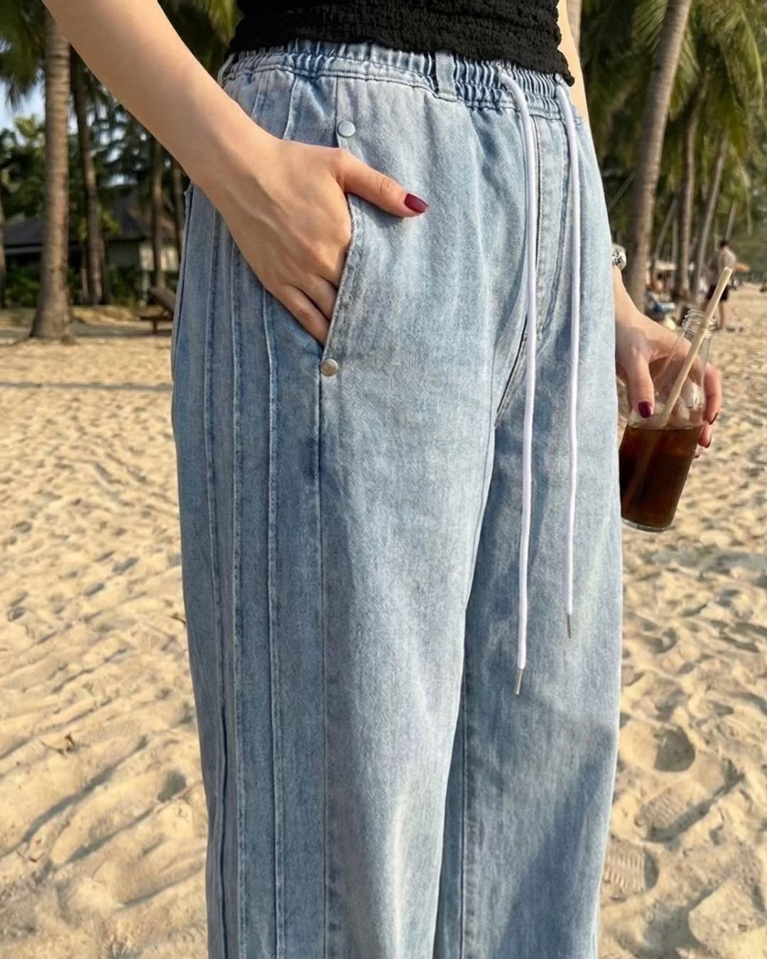 HL026韓國人氣直筒牛仔褲