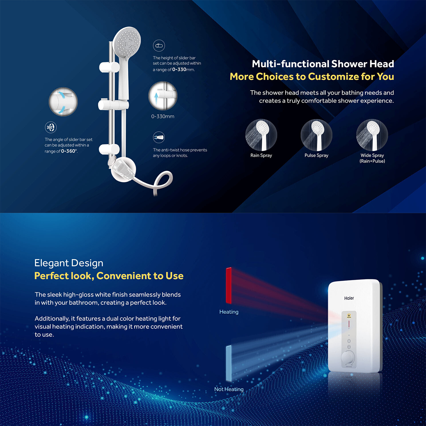 Haier 3.8kW DC Pump Water Heater Silver (EI38M-BP1WS)