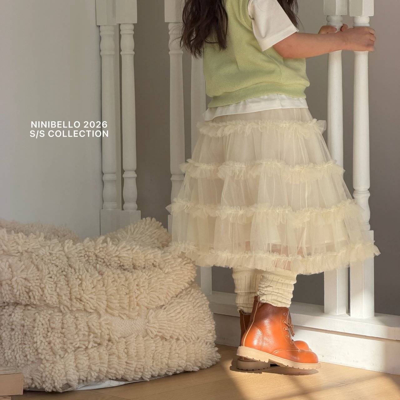 Ninibello | cake skirt (Ivory/Pink M100-110)