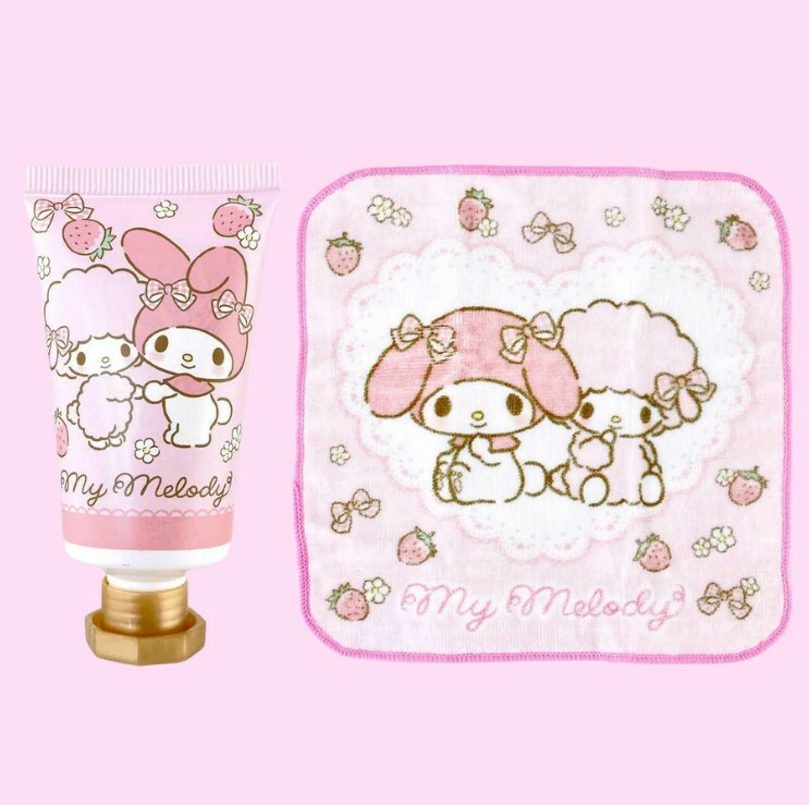 日本直送 SHOBIDO Sanrio 潤手霜及迷你毛巾套装 - 1盒 - 現貨