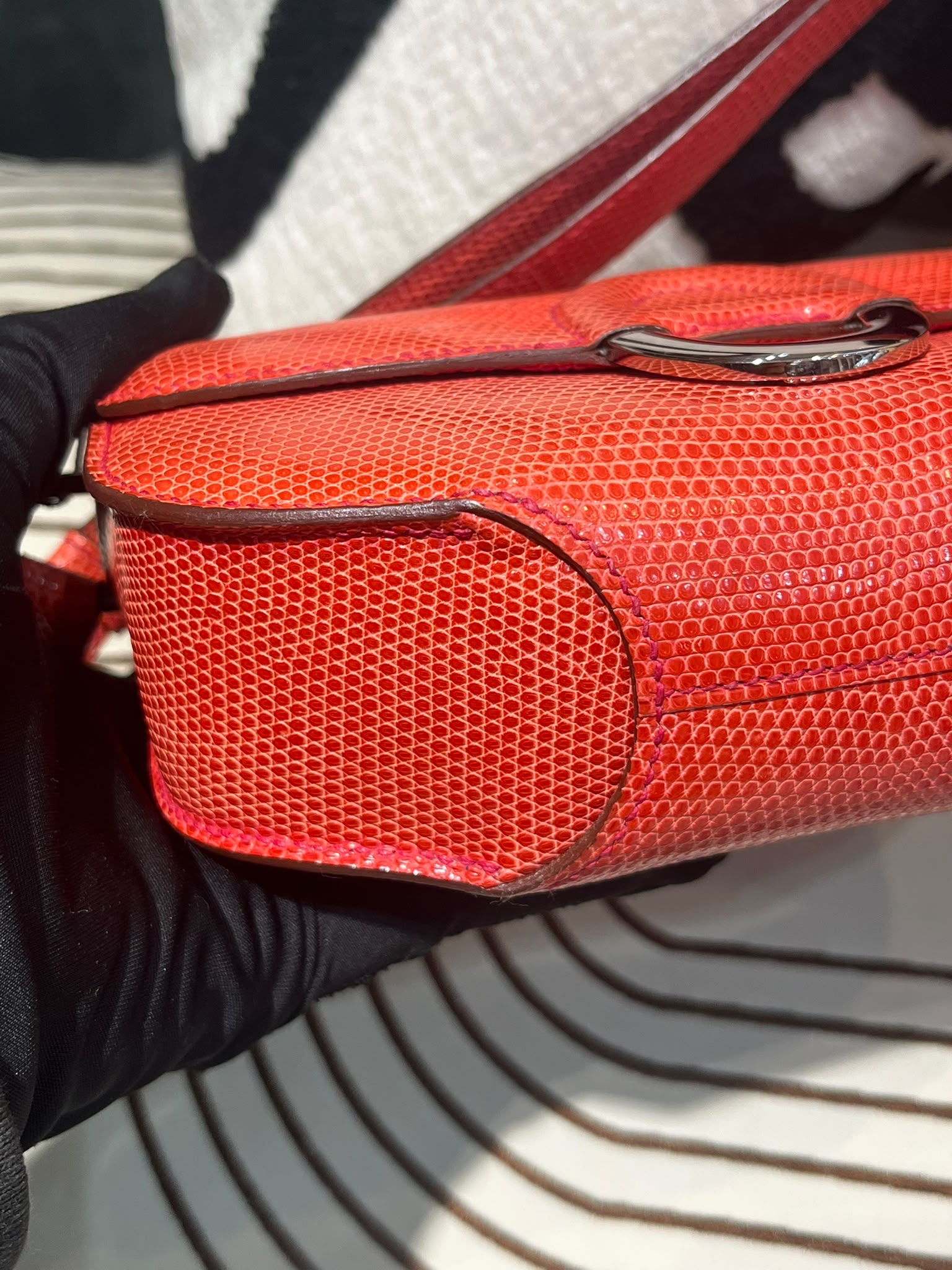 Hermes Varanus Niloticus Lizard Cherche Midi 18 100%Authentic, 98%New ☑️Dust bag