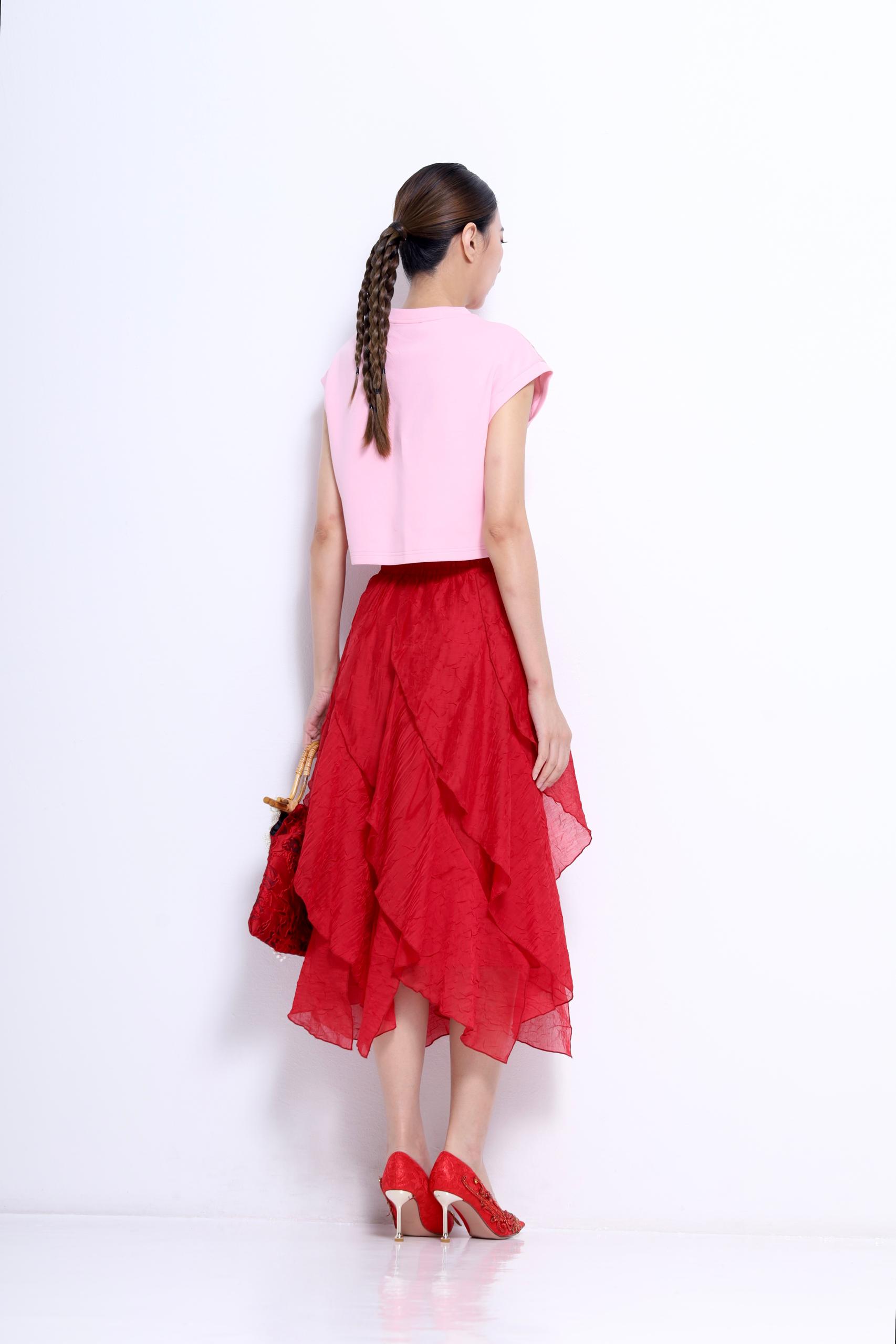 CS1396 FRILL PATTERN ORGANZA SKIRT