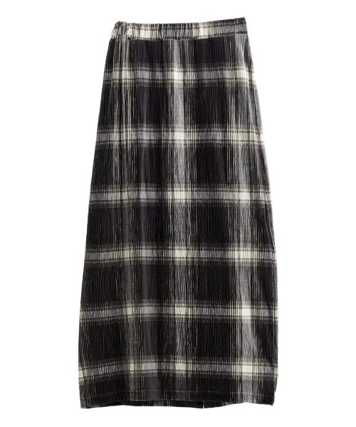 絲絨格紋直身裙