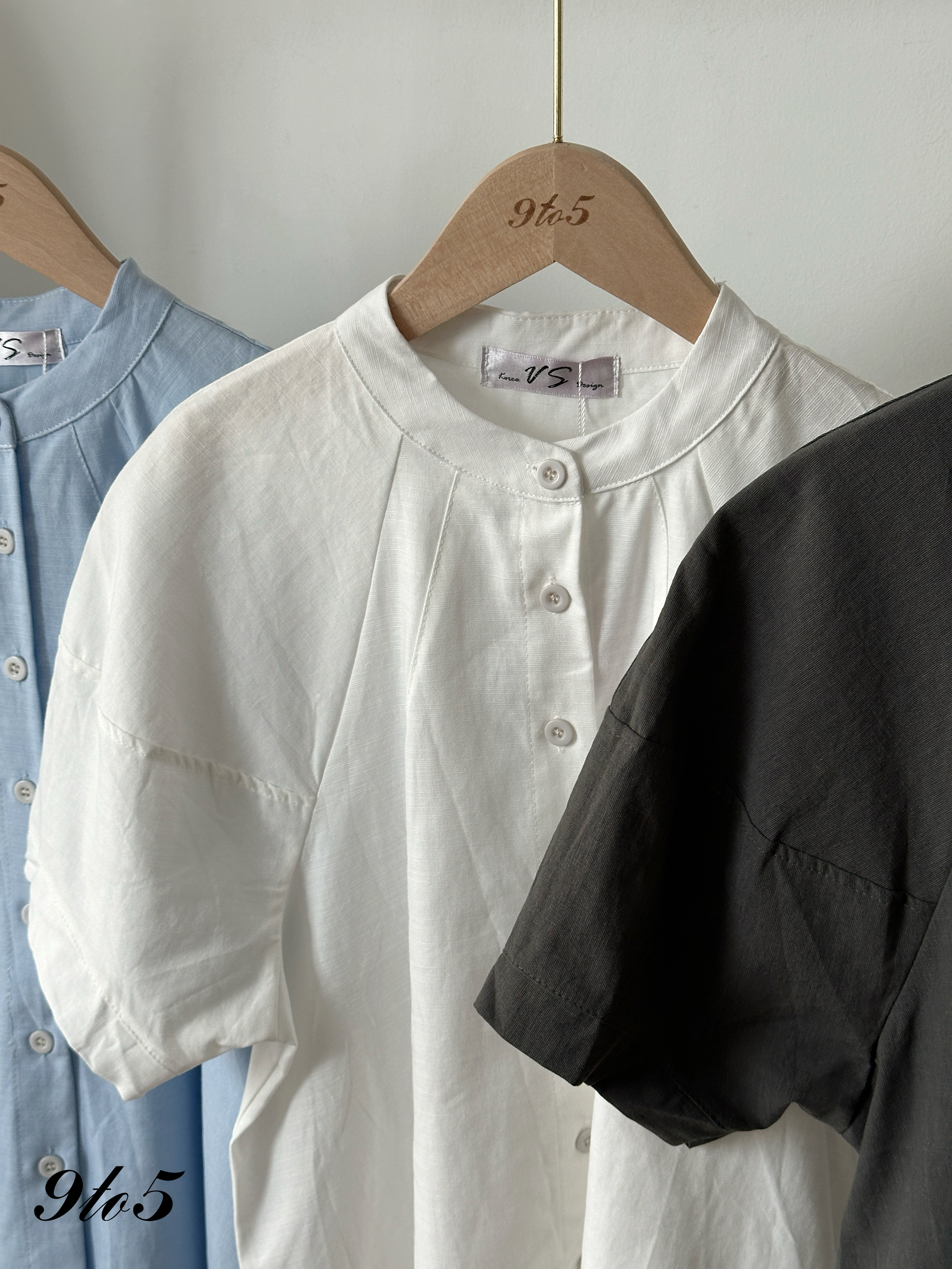 T4451 Muji Style Mock Neck Shirt - 3 Colors 