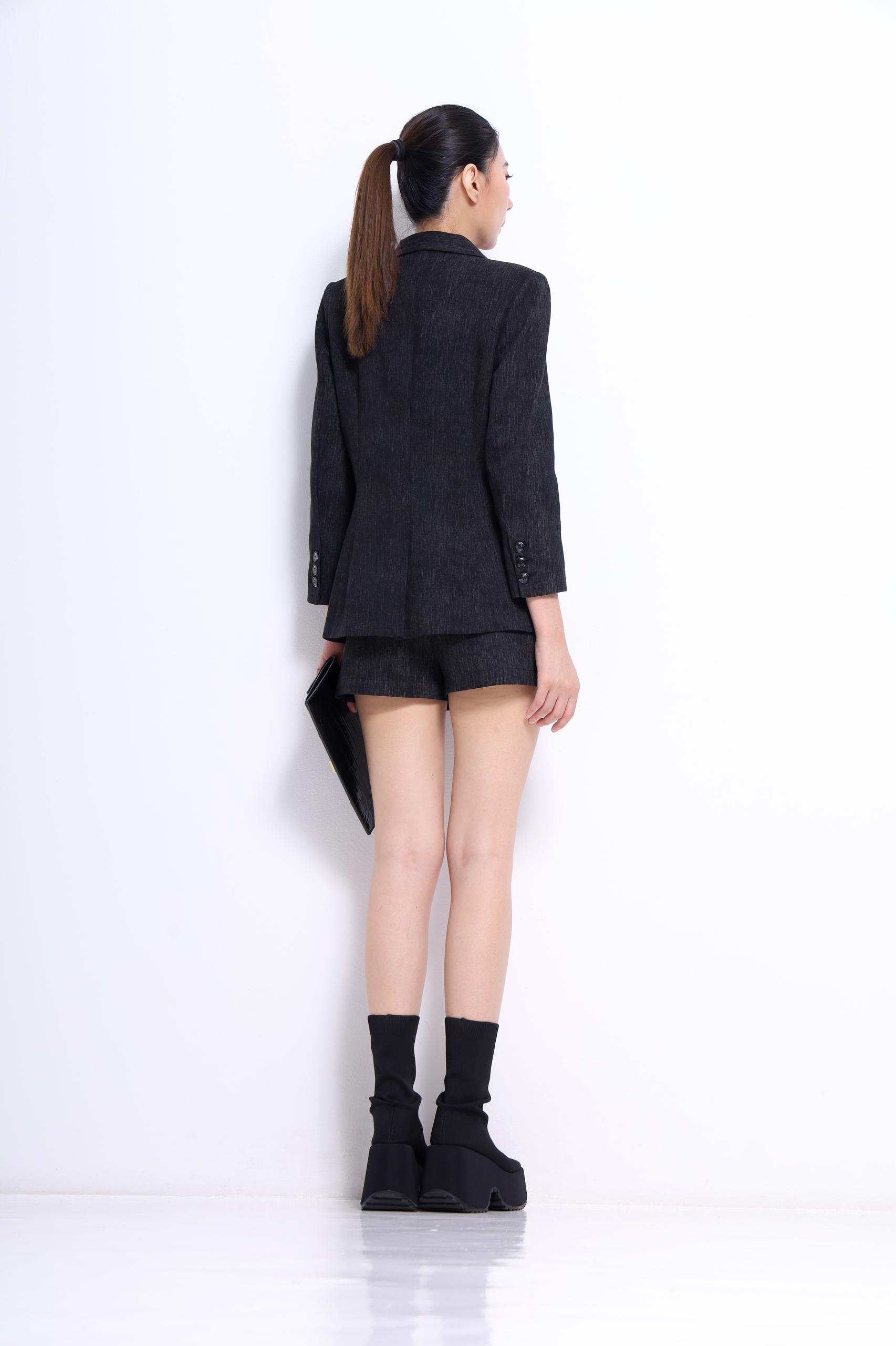 CB2722 PATTERNED MID LONG BLAZER JACKET