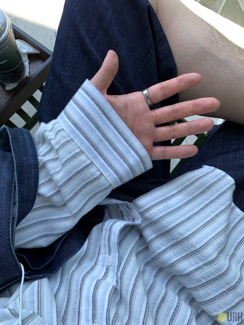 【100%保證韓國直送】Dry Touch 輕量防曬細直條紋微寬鬆長袖襯衫 👕 [2 color] RL115050