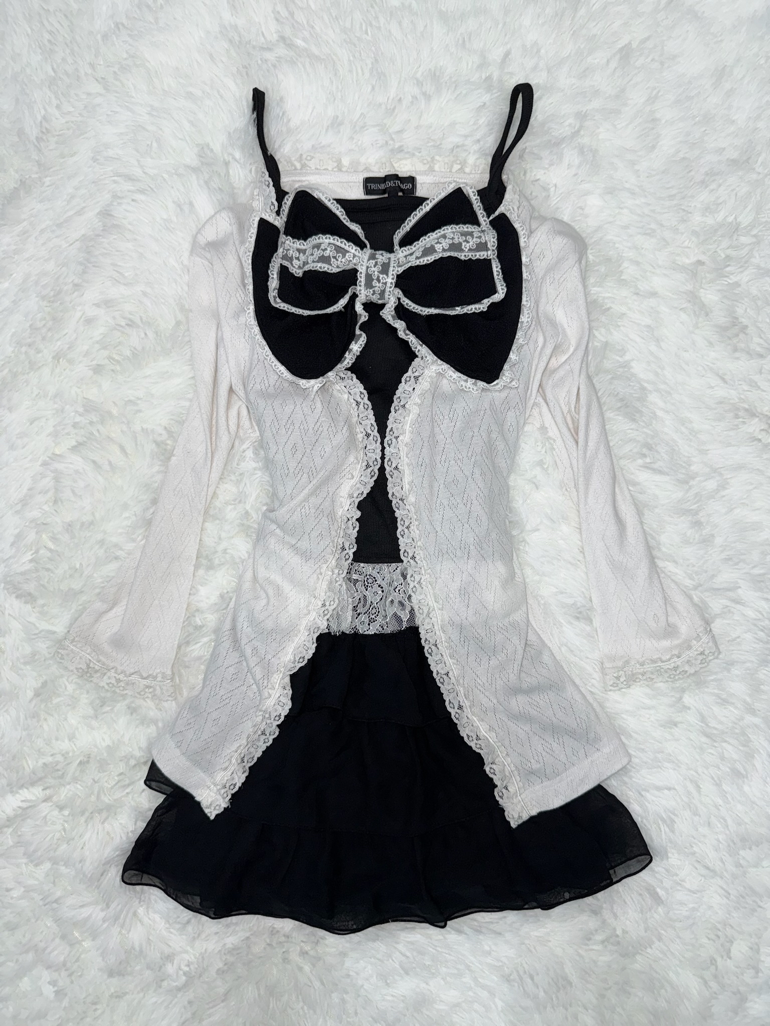 Black & White Lace Bow Set