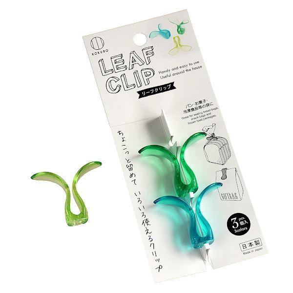 【現貨】🔥🔥【日本製《小久保》樹葉造型透明防潮多用途食品袋密封夾 (3個裝)】