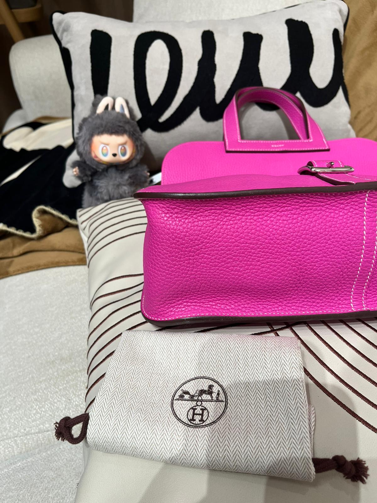 Hermes halzan 31,9I,玉蘭粉銀扣TC粒粒牛皮，STAMP C 100%Authentic ,98%new✅dust bag 