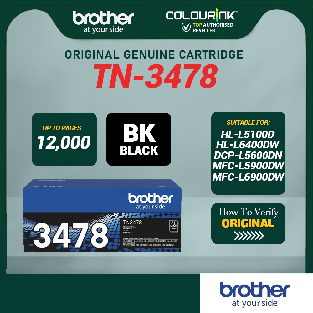 Brother Original TN-3478 Toner 12K HL-L5100DN｜HL-L6400DW｜DCP-L5600DN｜ MFC-L5900DN ｜MFC-L6900DW TN3478
