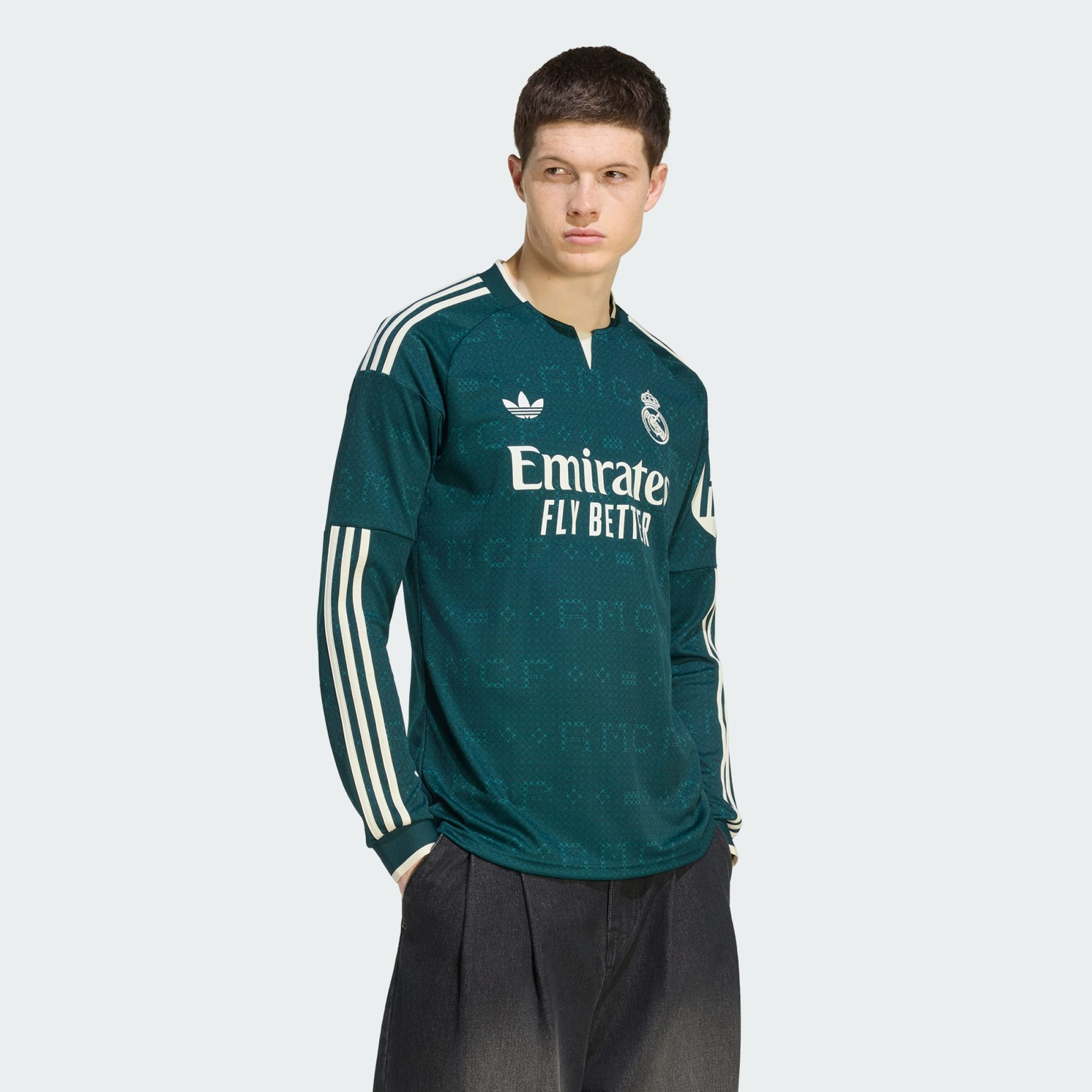 💚典雅的暗綠色調 Adidas Real Madrid 皇家馬德里 2026-27 作客長袖球迷版球衣 (可加印字章) KC3970