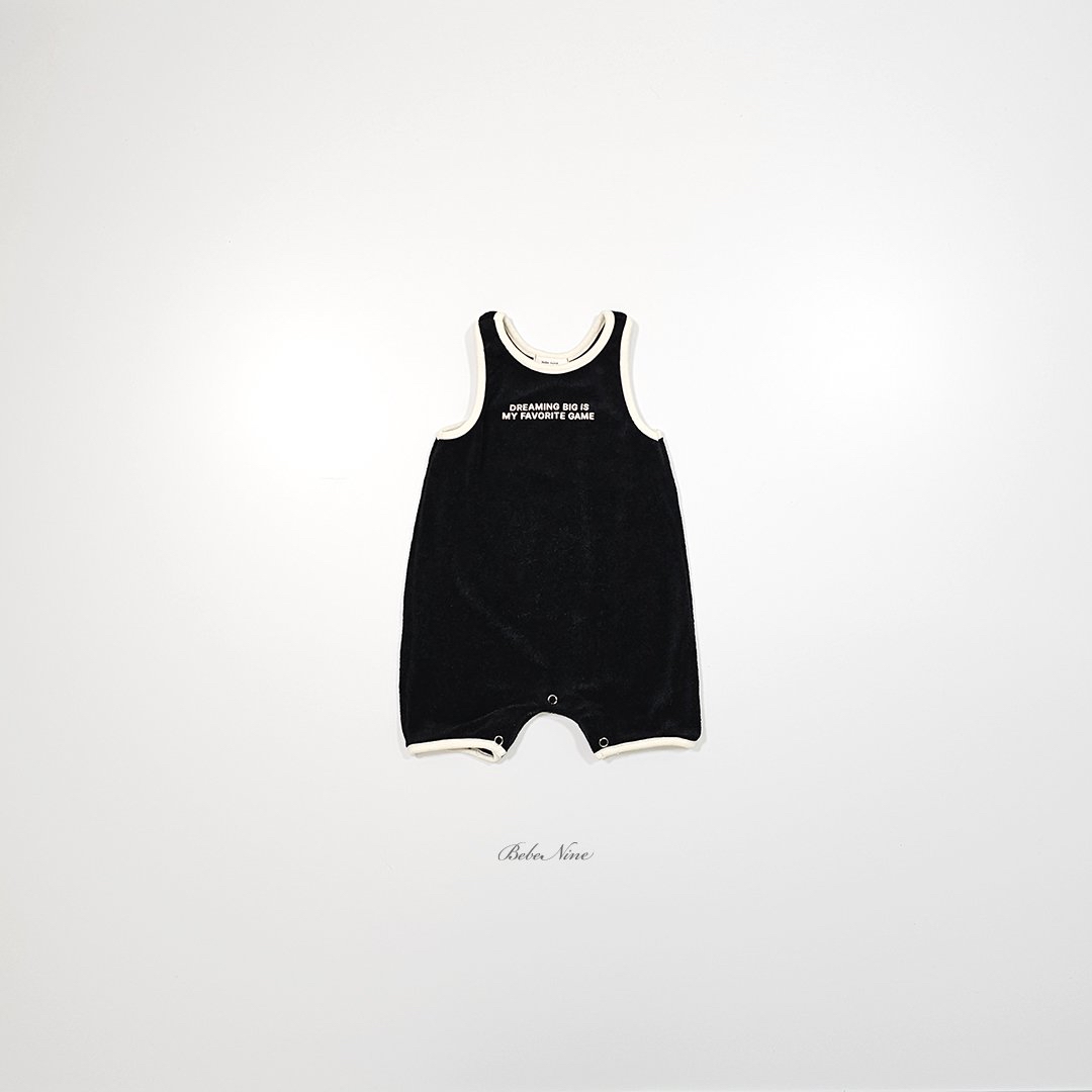 ☀️預訂 韓國直送☀️🇰🇷Bebenine四色字母印花毛巾布滾邊背心連身服