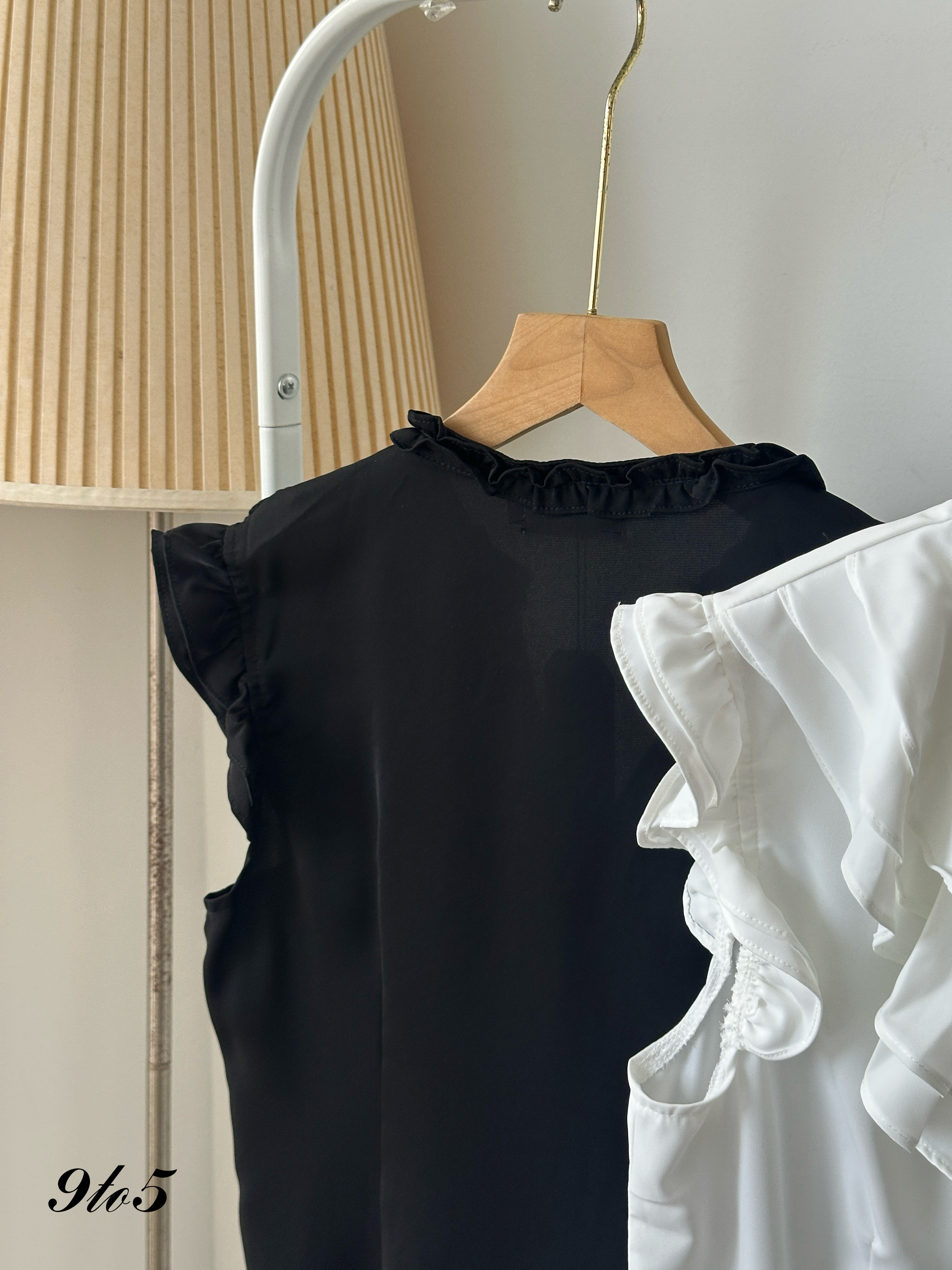 T3987 Cape Sleeve Ruffle Shirt - 3 Colors