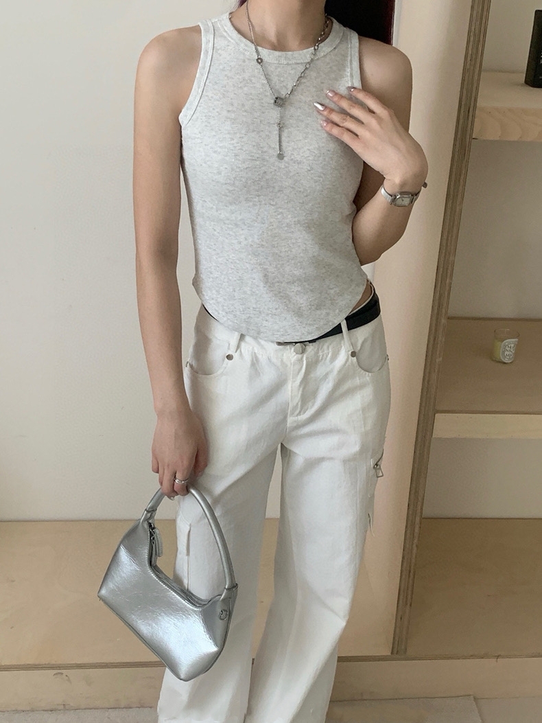 Plain Casual Tank Top 韩版休闲螺纹弹力背心（6 colours)