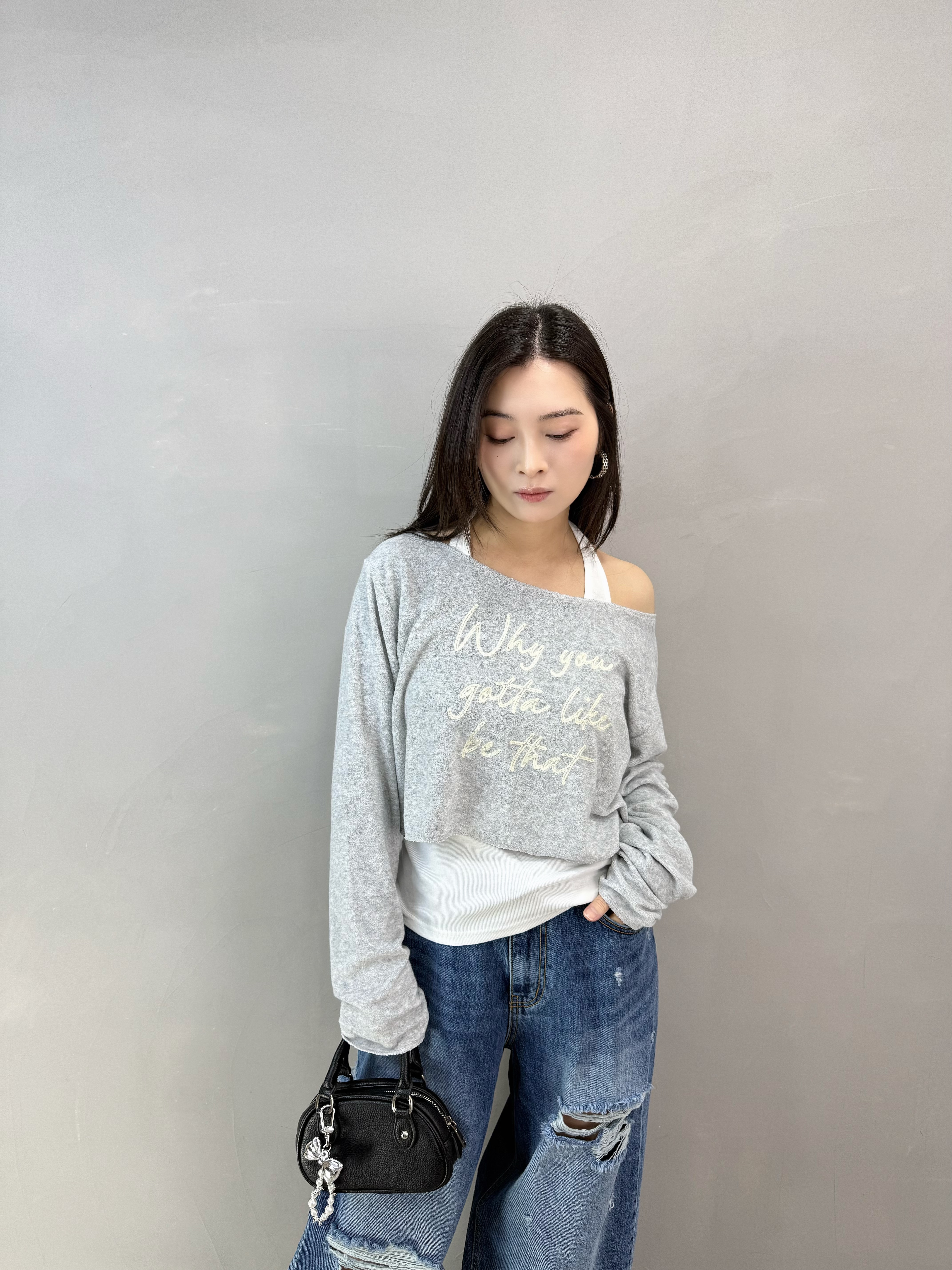 H82 刺繡毛巾Tee+背心Set 