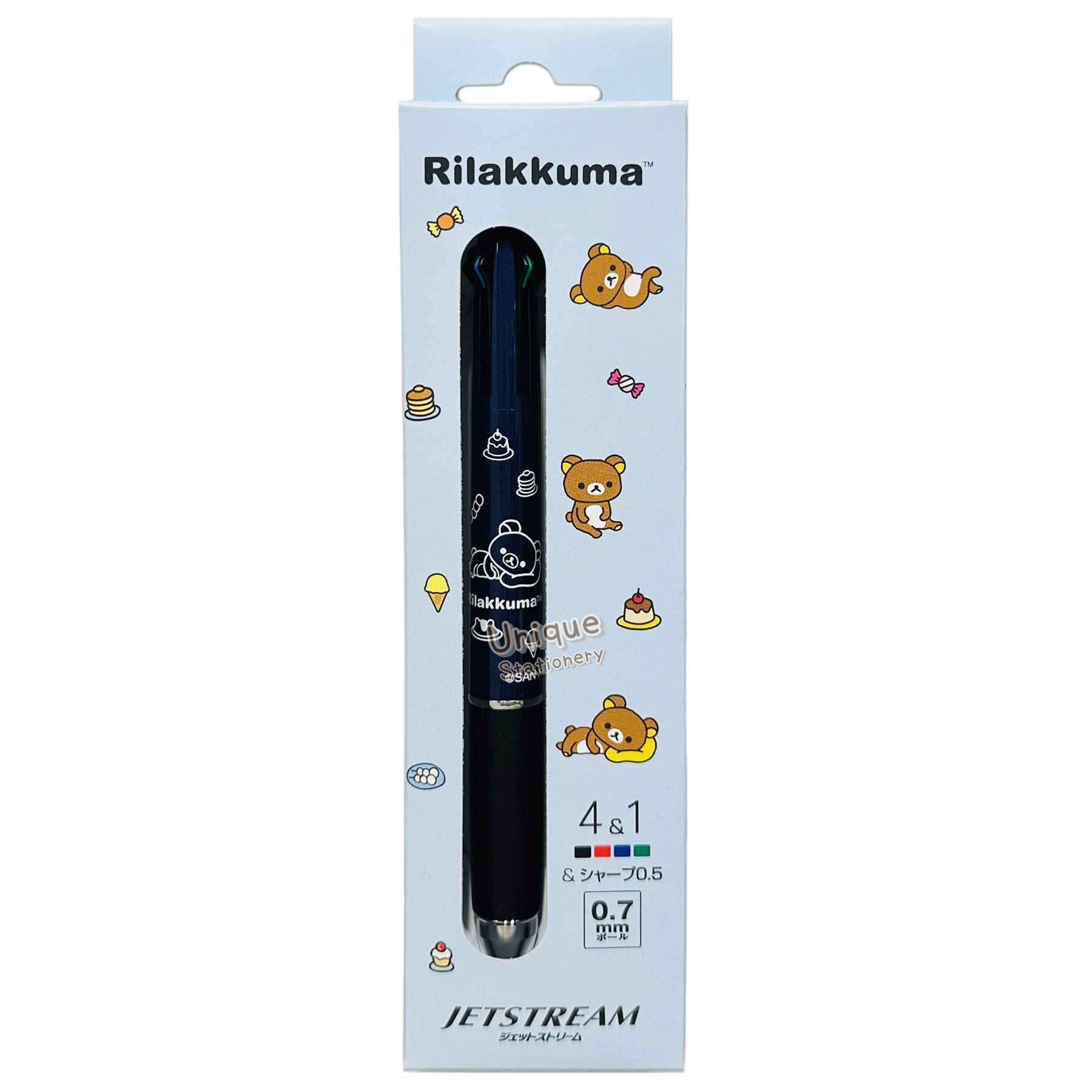 現貨｜San-X Rilakkuma 鬆弛熊 日本製 uni Jetstream 4&1 多功能 5用筆 0.7mm 4色原子筆 + 0.5mm 鉛芯筆 (PR14901)