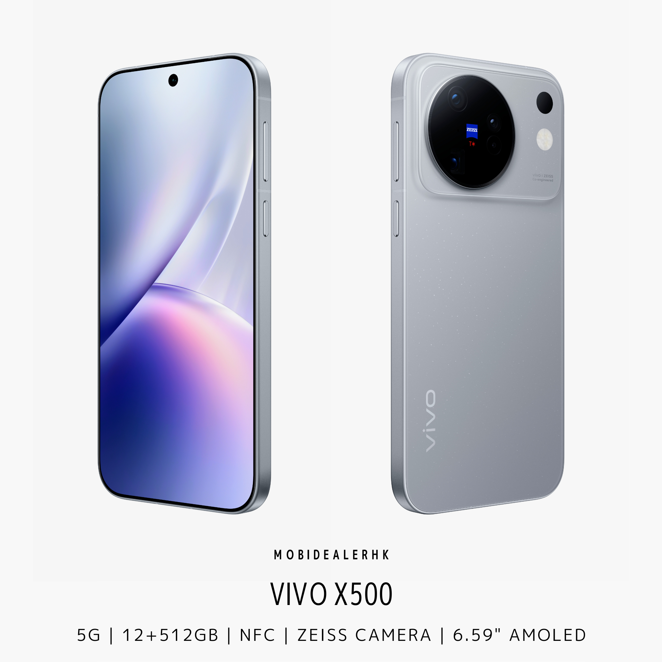 Vivo X500 | 5G | 智能手機 | 蔡司 6400 萬像素 APO 超級長焦 | 7500mAh 巨量電池 | IP68/IP69 雙防護 | 天璣 9600M
