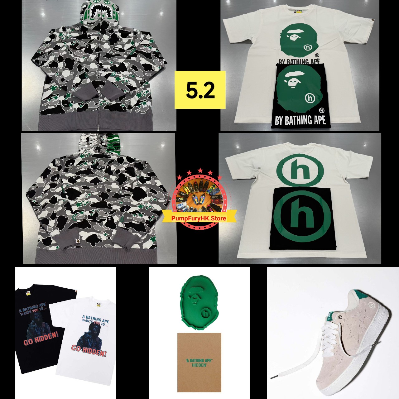5.2 BAPE x HIDDEN Collection **MESSAGE FIRST/先查詢貨存**  