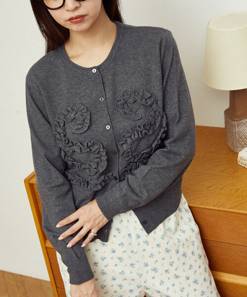 S形荷葉紋針織外套