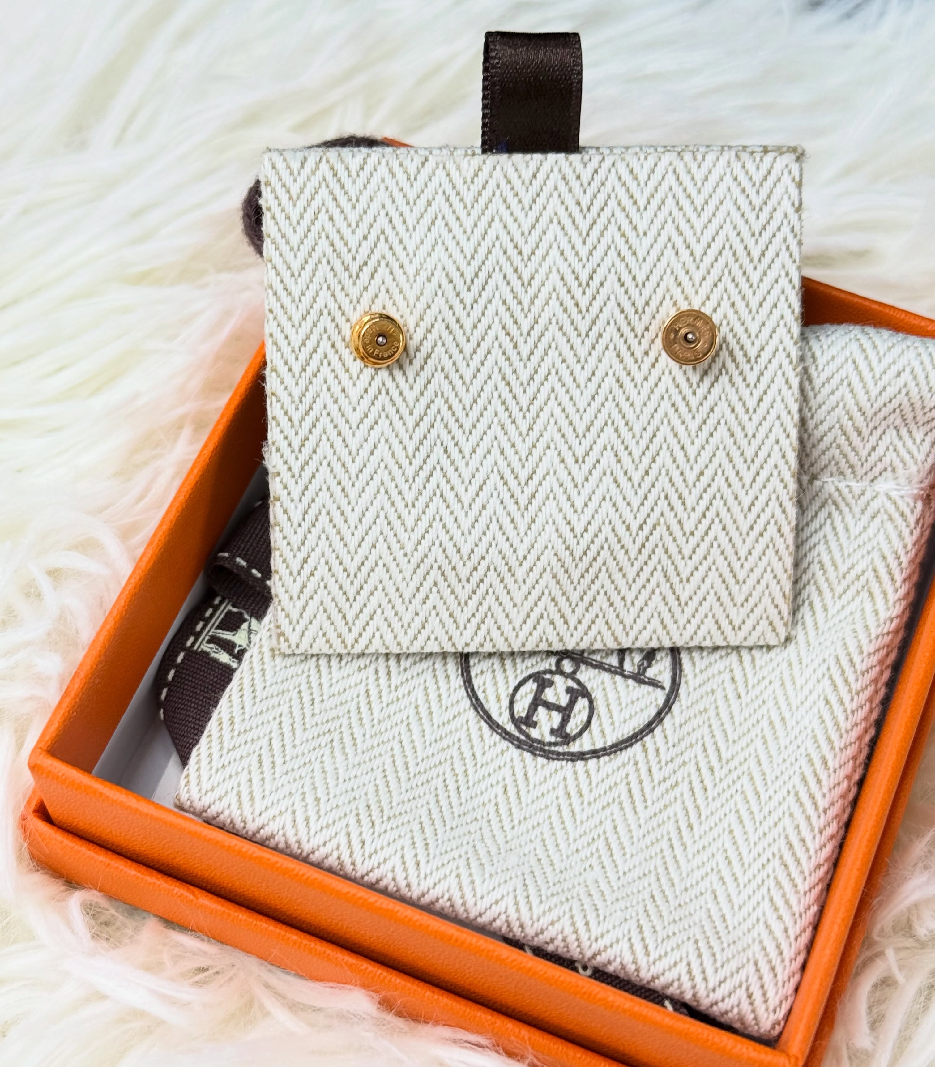 Hermes 🤍PRE OWNED👜 Mini Pop H 綠色金色耳環 全套💚