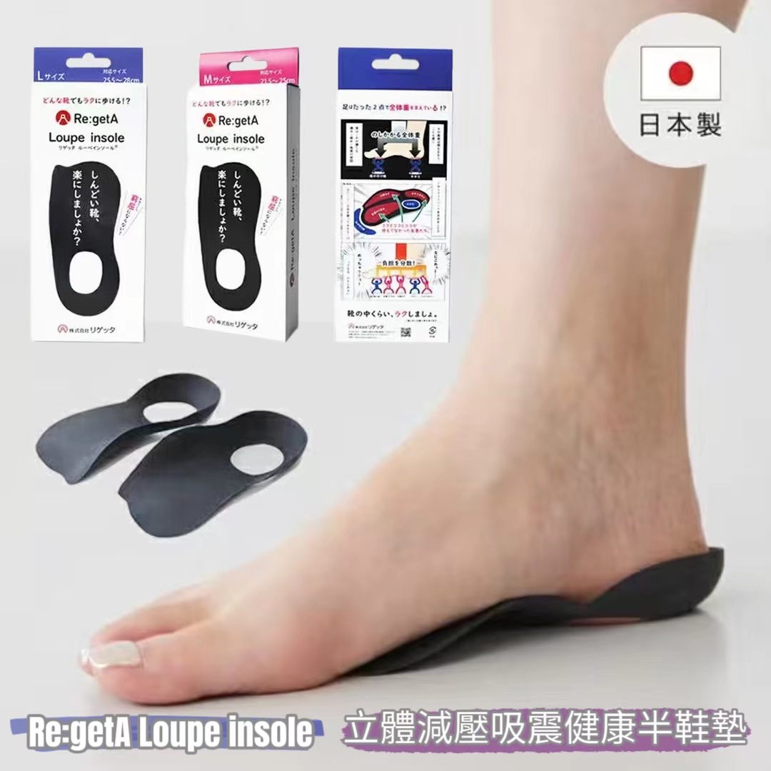日本製 Re:getA Loupe insole 立體減壓吸震健康半鞋墊 MTR-1