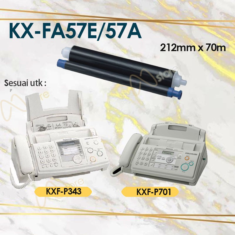 Panasonic KX-FA93/57A Facsimile Ink Film Fax Machine Fax Film Black 71m 2 roll per box
