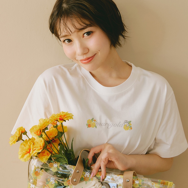 🌸 【預訂】mofusand×日比谷花壇 新品-Tee(白色)