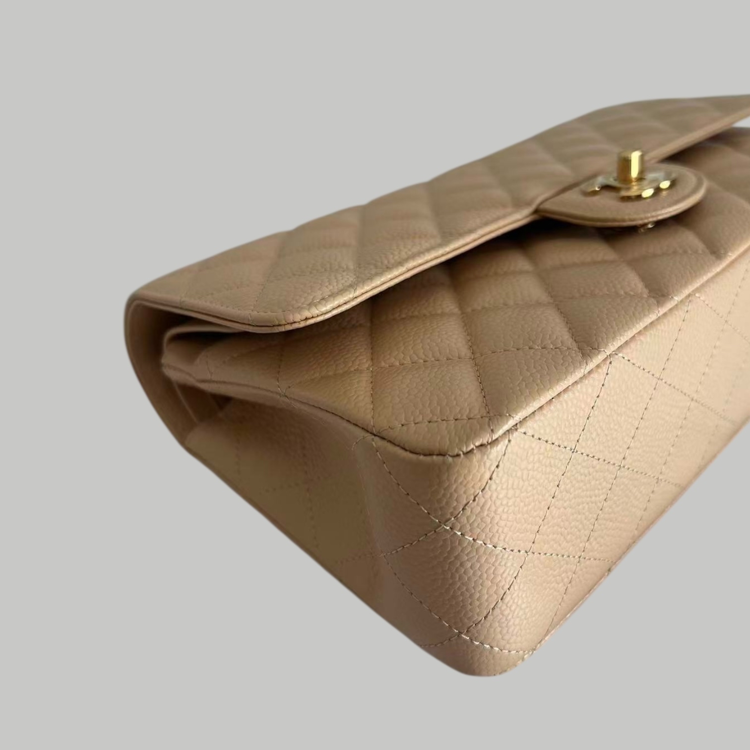 Chanel Caviar CF25 奶茶金扣