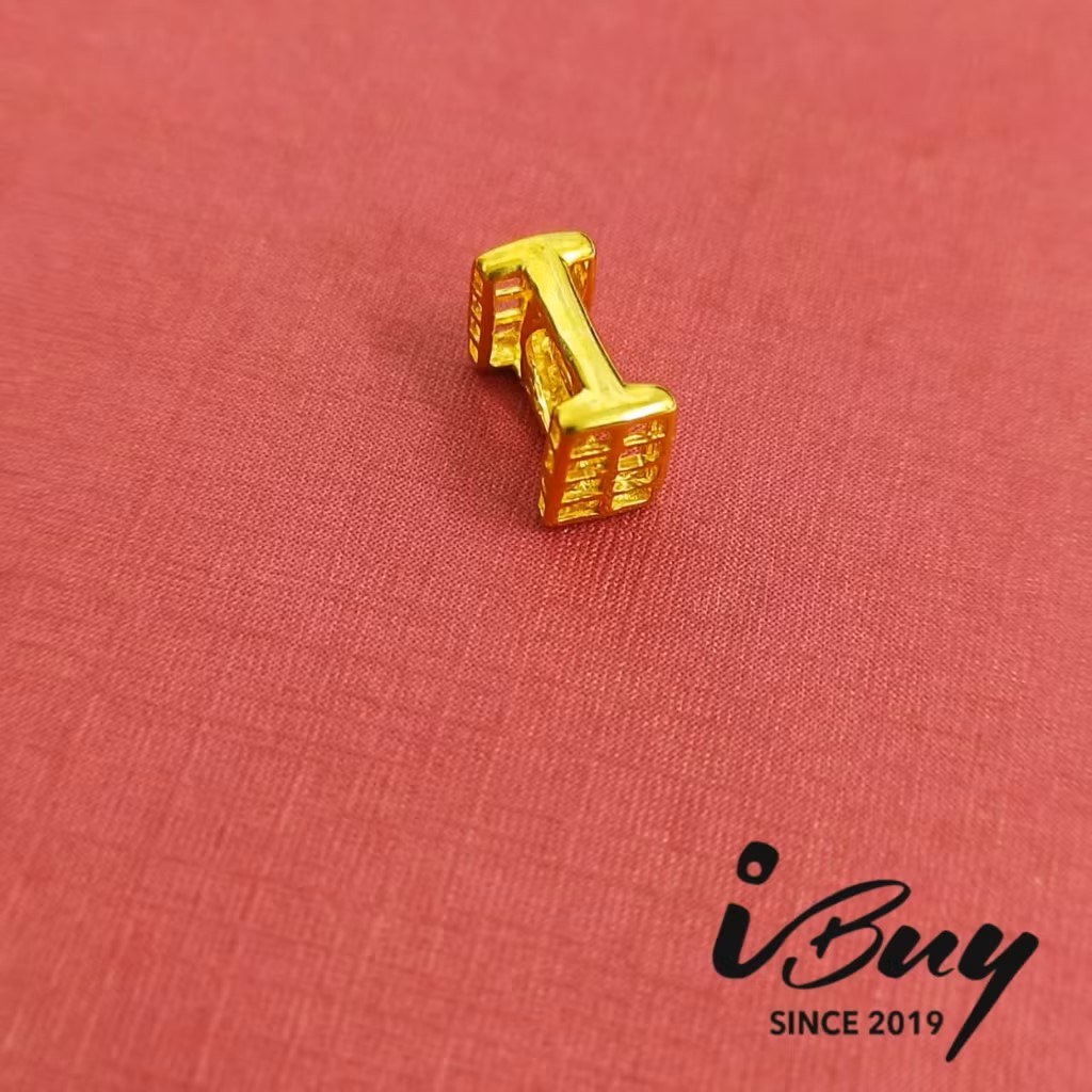 916 GOLD I ALPHABET CHARM BEAD 916 金 I 字母串咀
