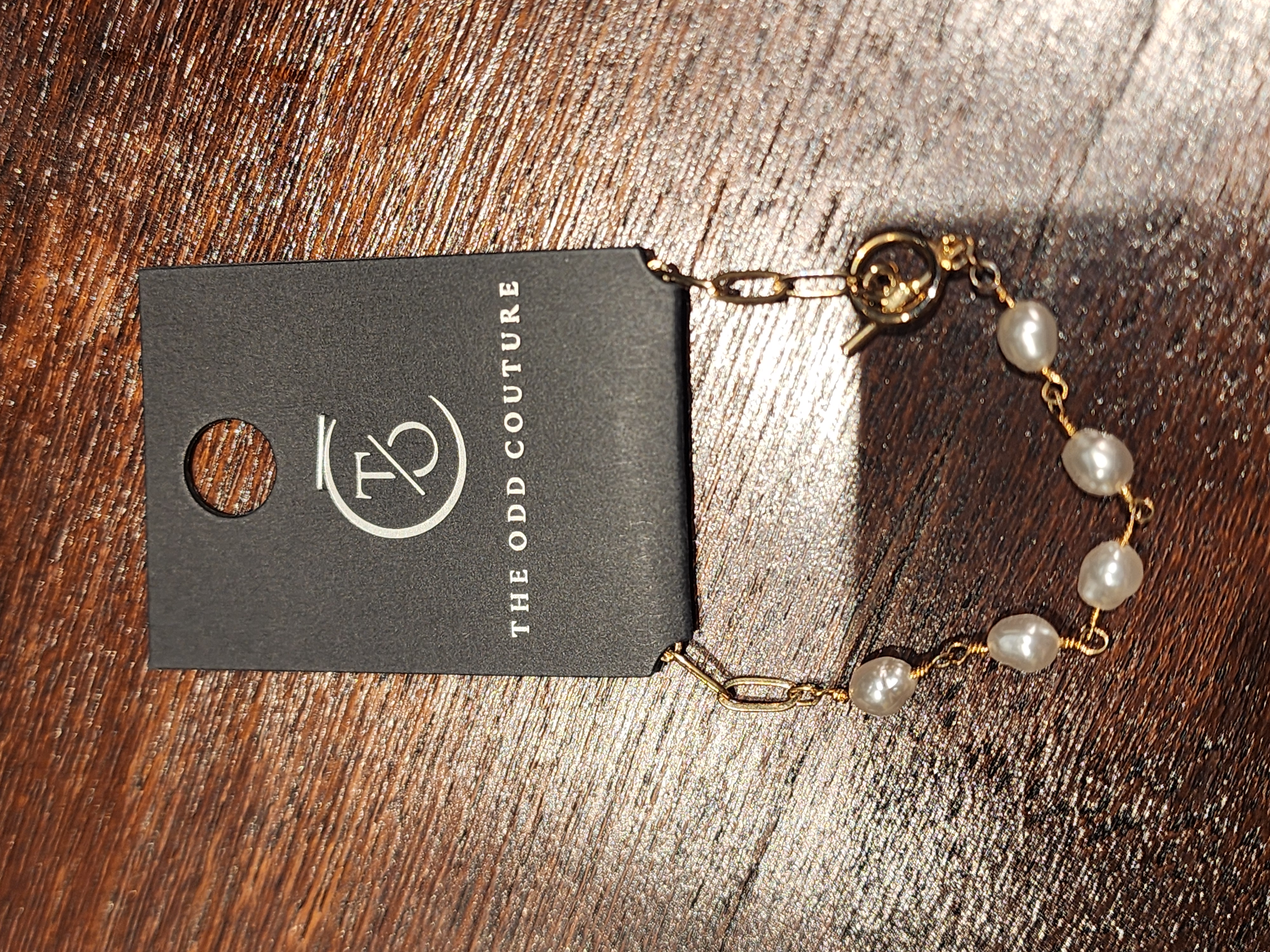 Nnu Pearl & Chain T-Hook Bracelet (Gold)