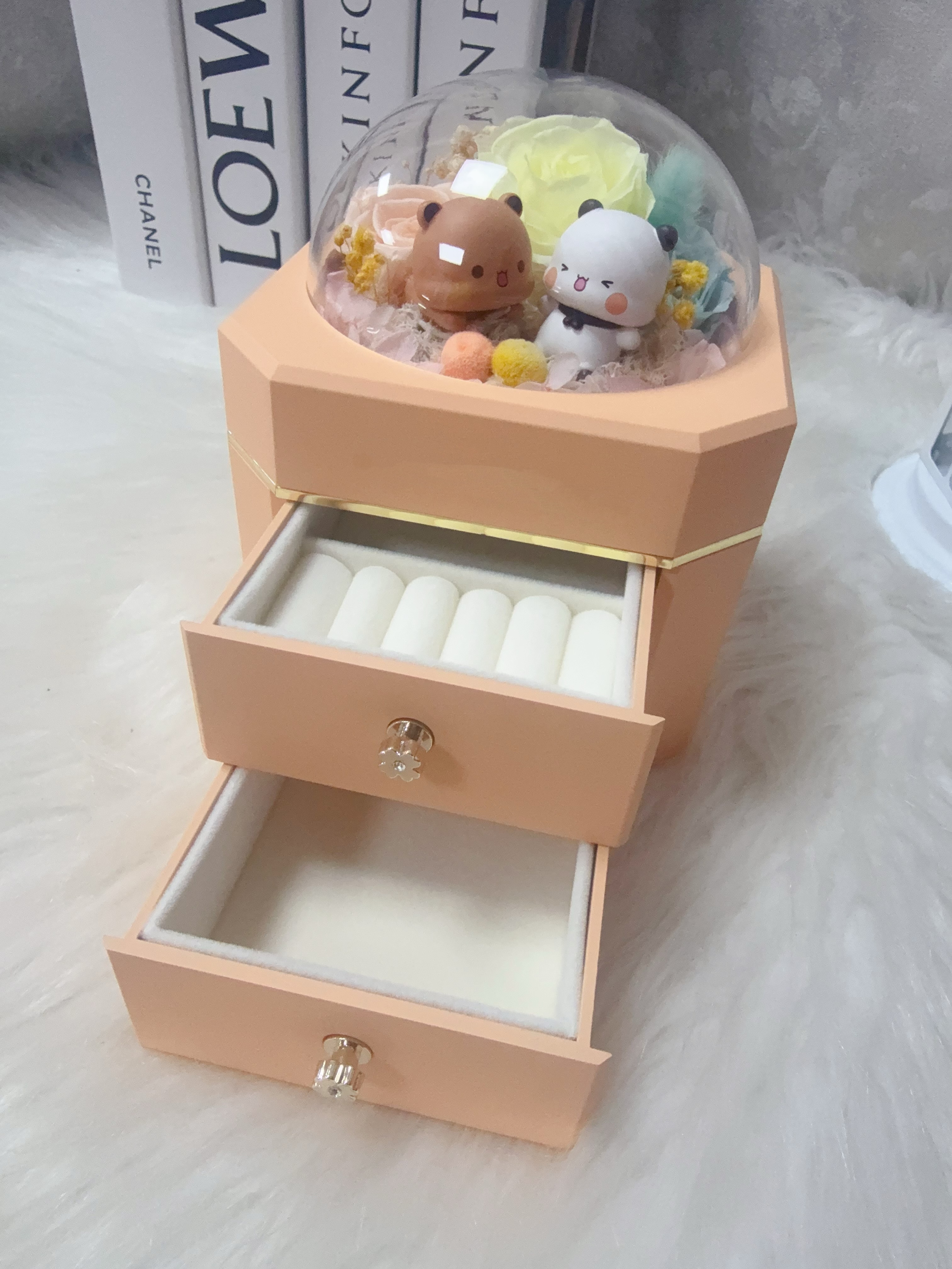 一二布布玫瑰粉紅飾物盒