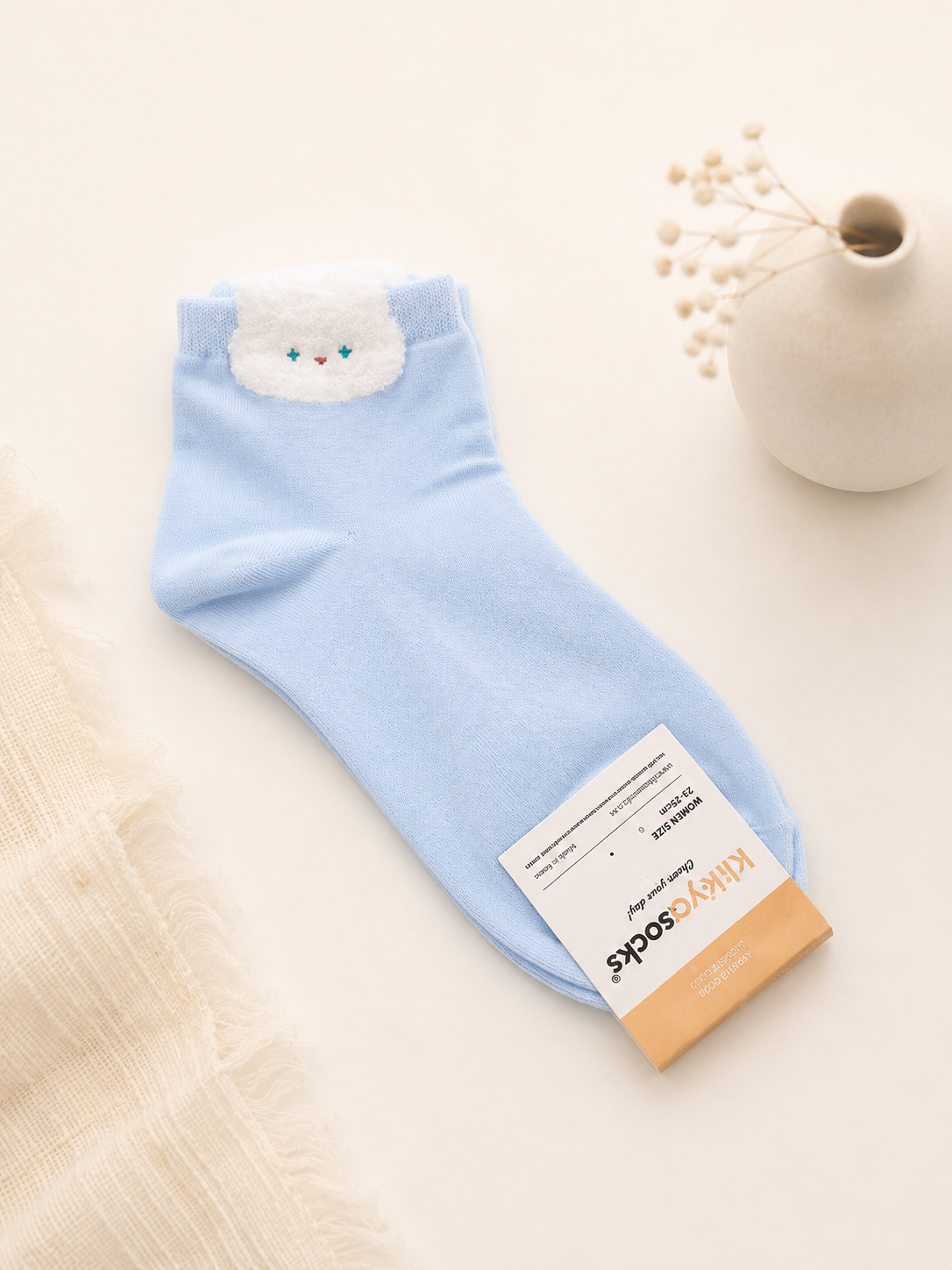Korean Fluffy Bunny Mid Socks